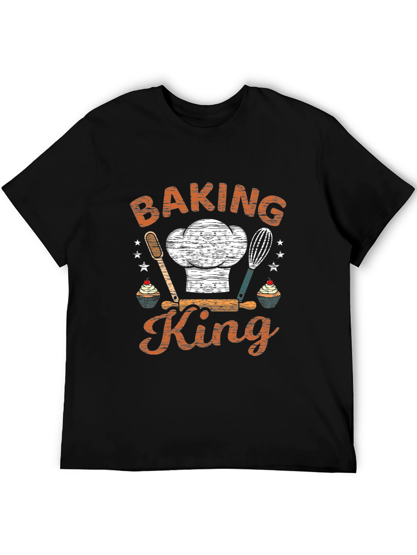 Baking King Graphic Tee - Black Cotton T-Shirt