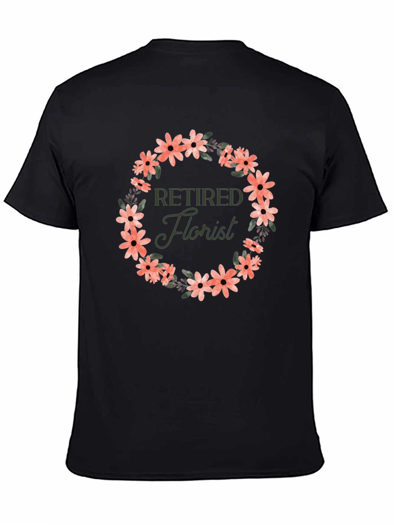 Retired Florist Flower Wreath Graphic T-Shirt