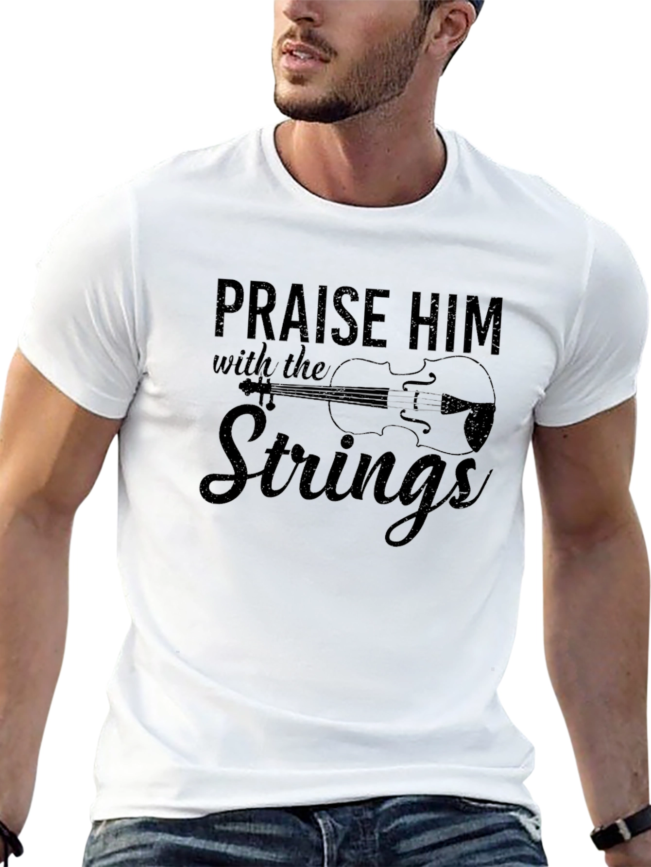 Praise Him With the Strings Black T-Shirt
