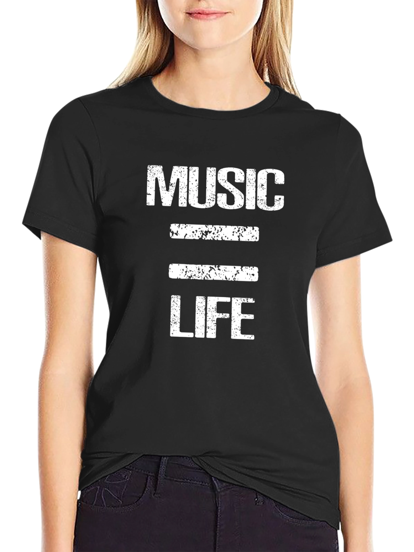Music is Life Graphic Tee - Black