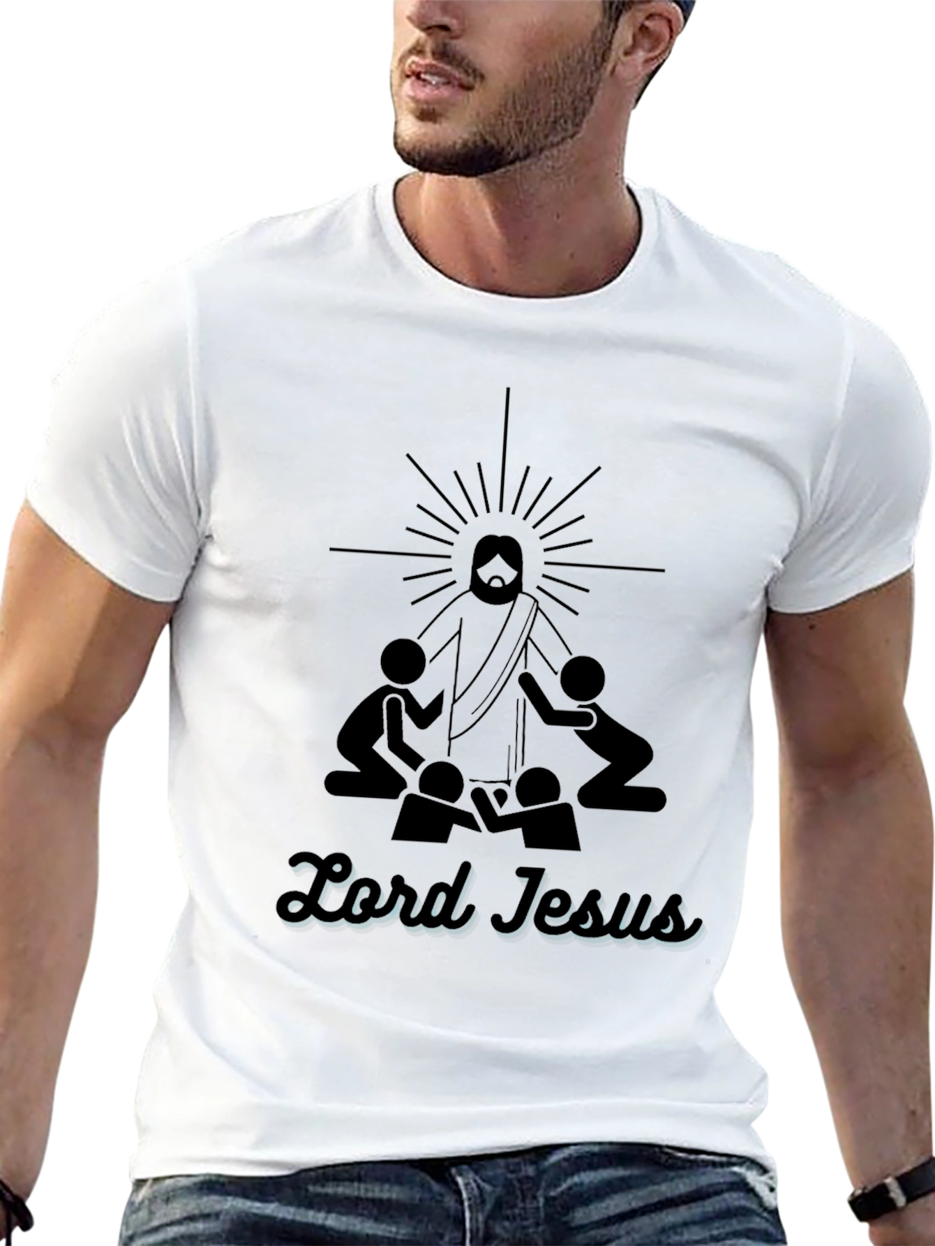 Lord Jesus Graphic Tee - Black Christian T-Shirt