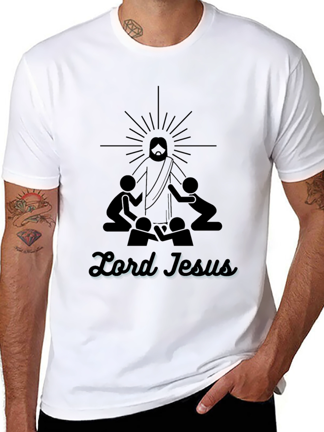 Lord Jesus Graphic Tee - Black Christian T-Shirt