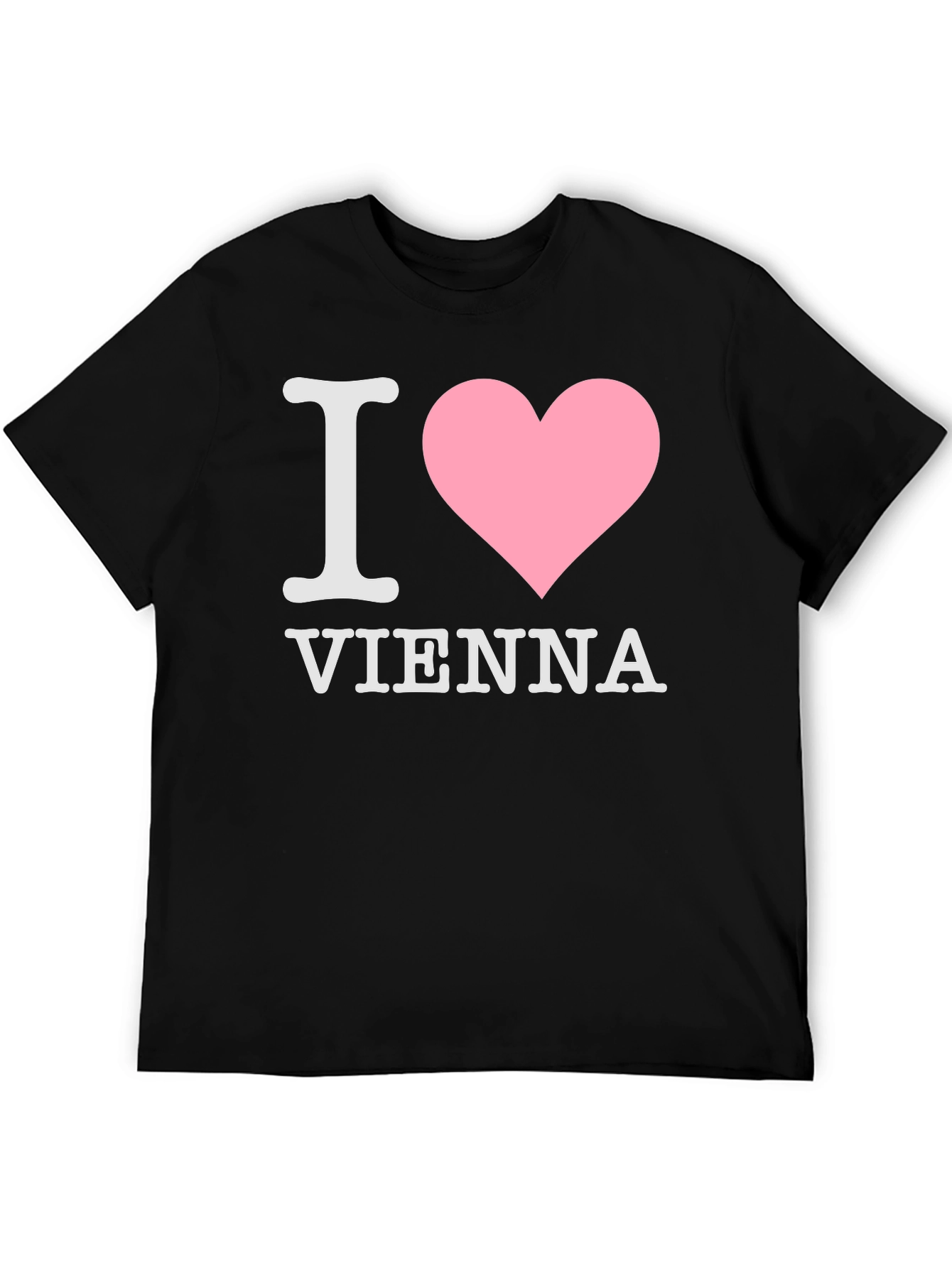 I Love Vienna T-Shirt Black Cotton
