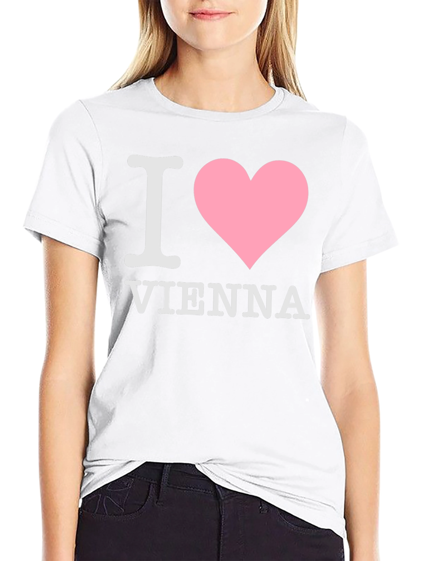 I Love Vienna T-Shirt Black Cotton