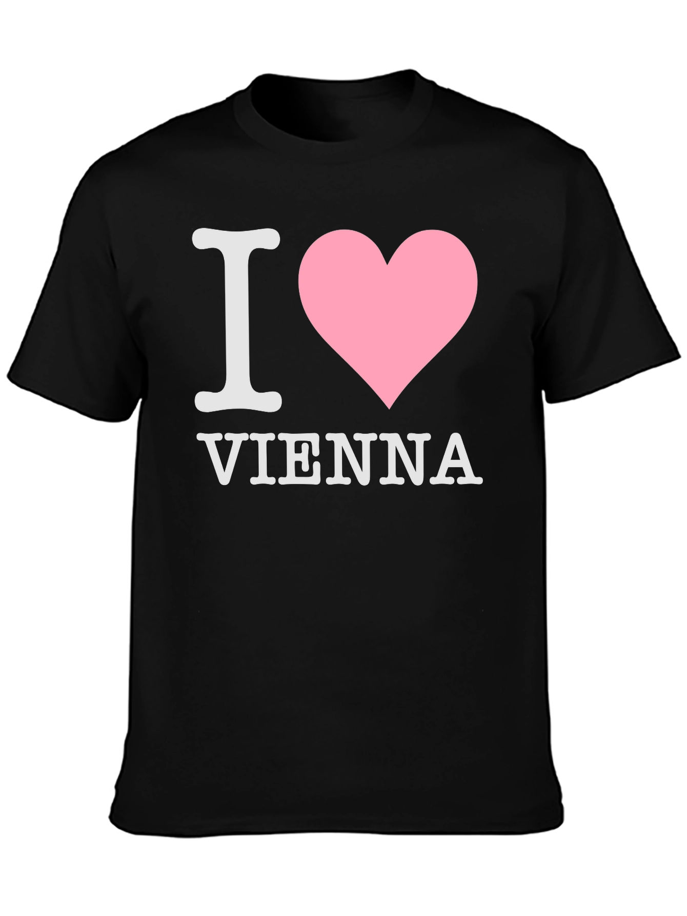 I Love Vienna T-Shirt Black Cotton