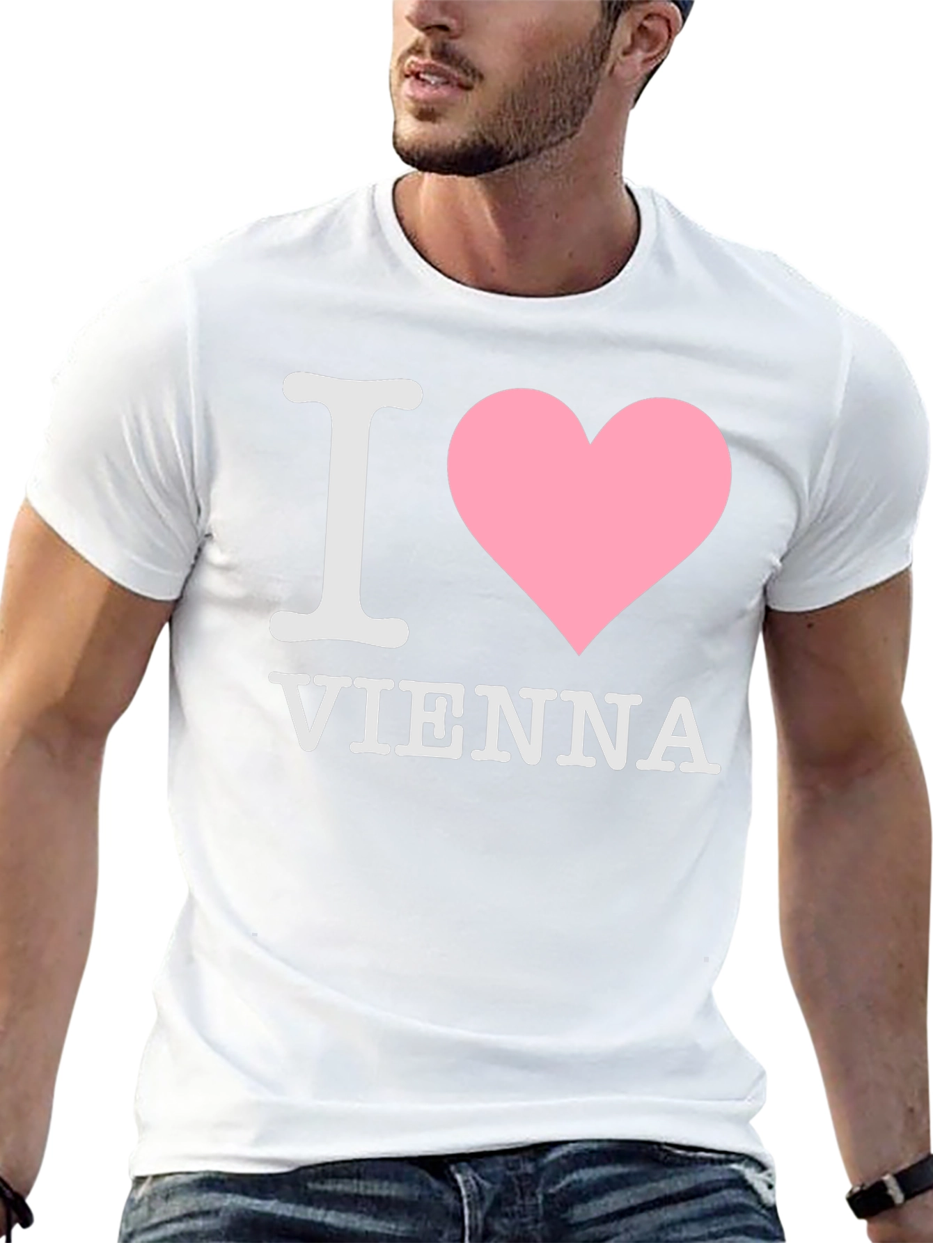 I Love Vienna T-Shirt Black Cotton