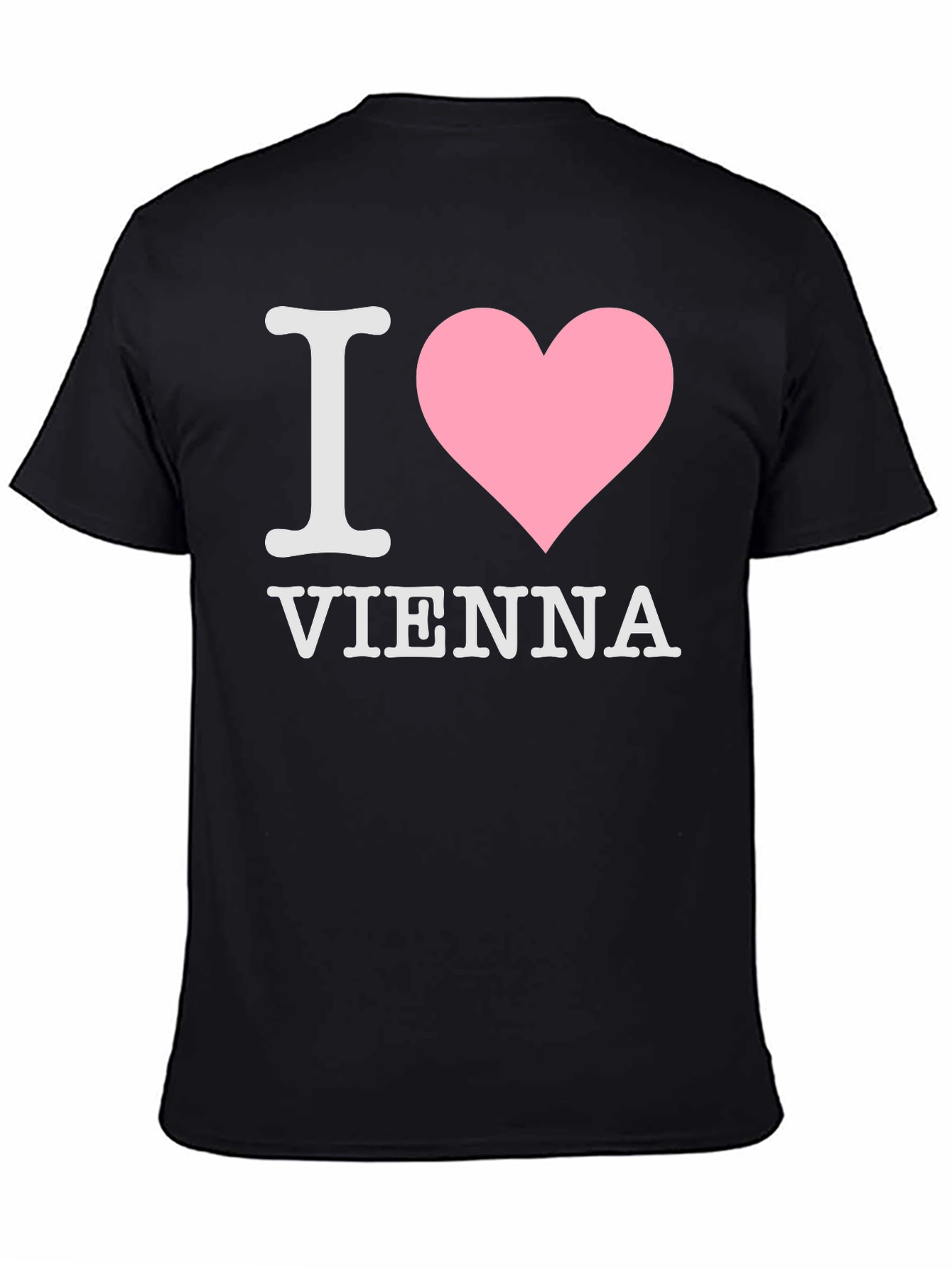 I Love Vienna T-Shirt Black Cotton