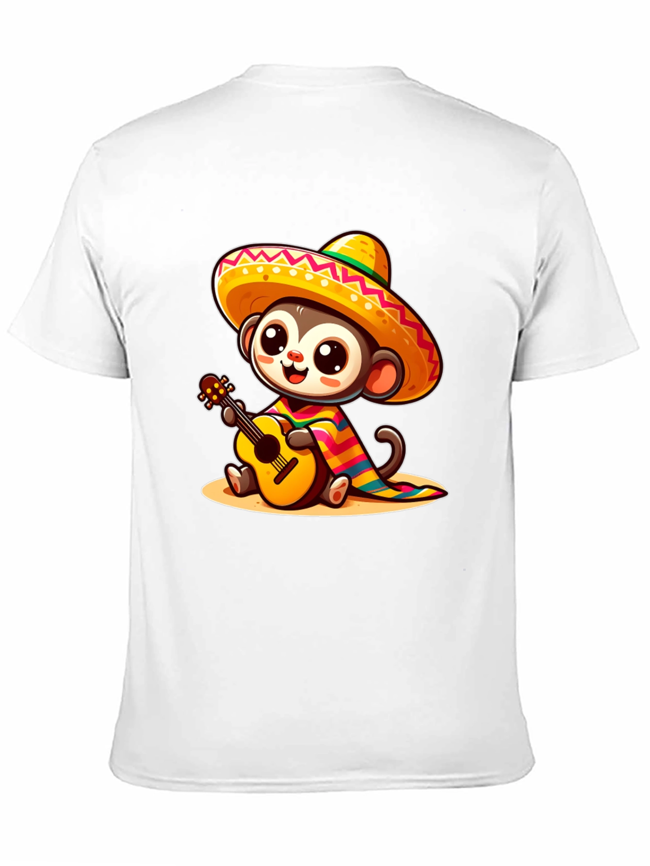 Monkey in Sombrero T-Shirt - Guitar Playing