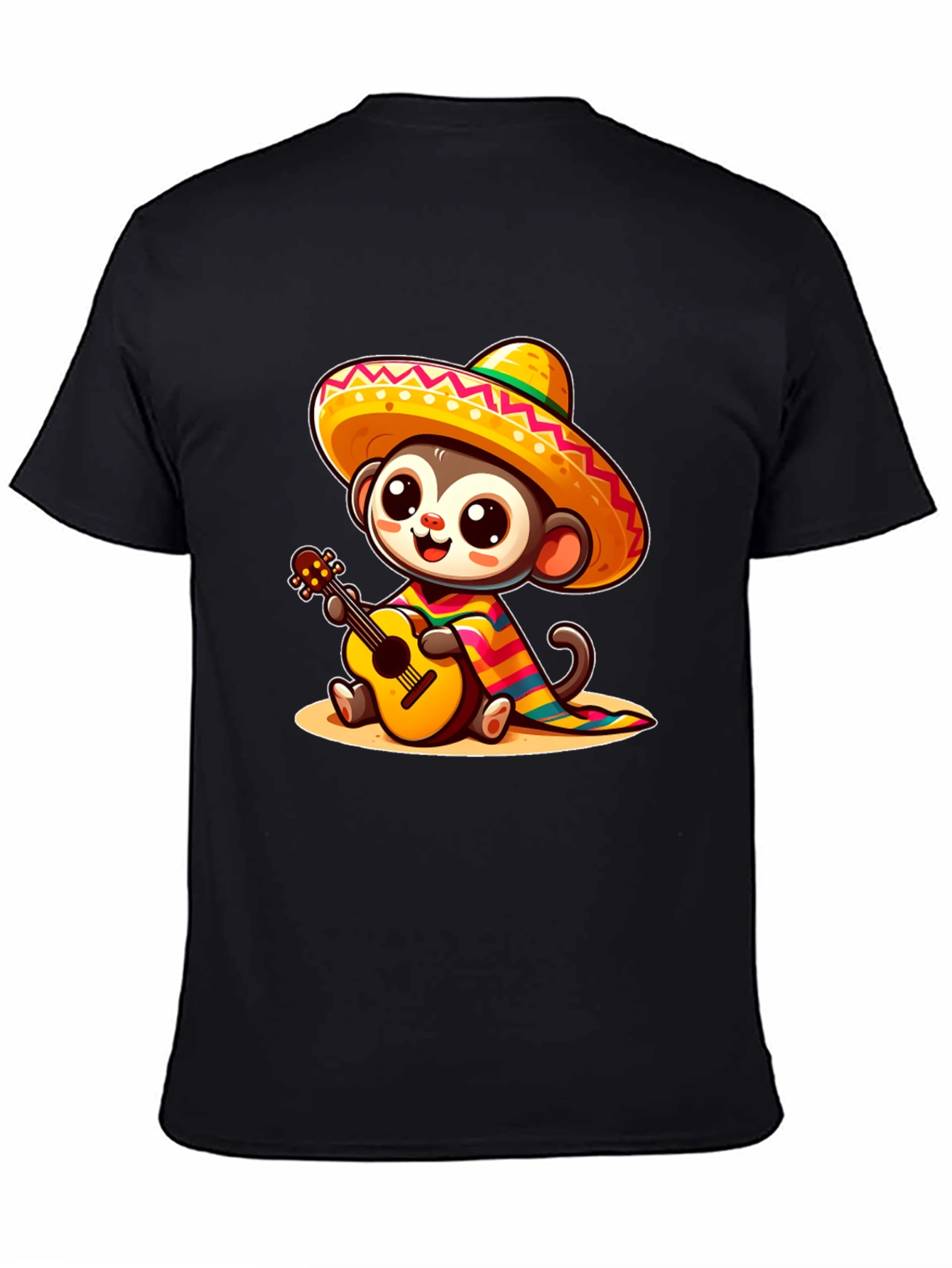 Monkey in Sombrero T-Shirt - Guitar Playing