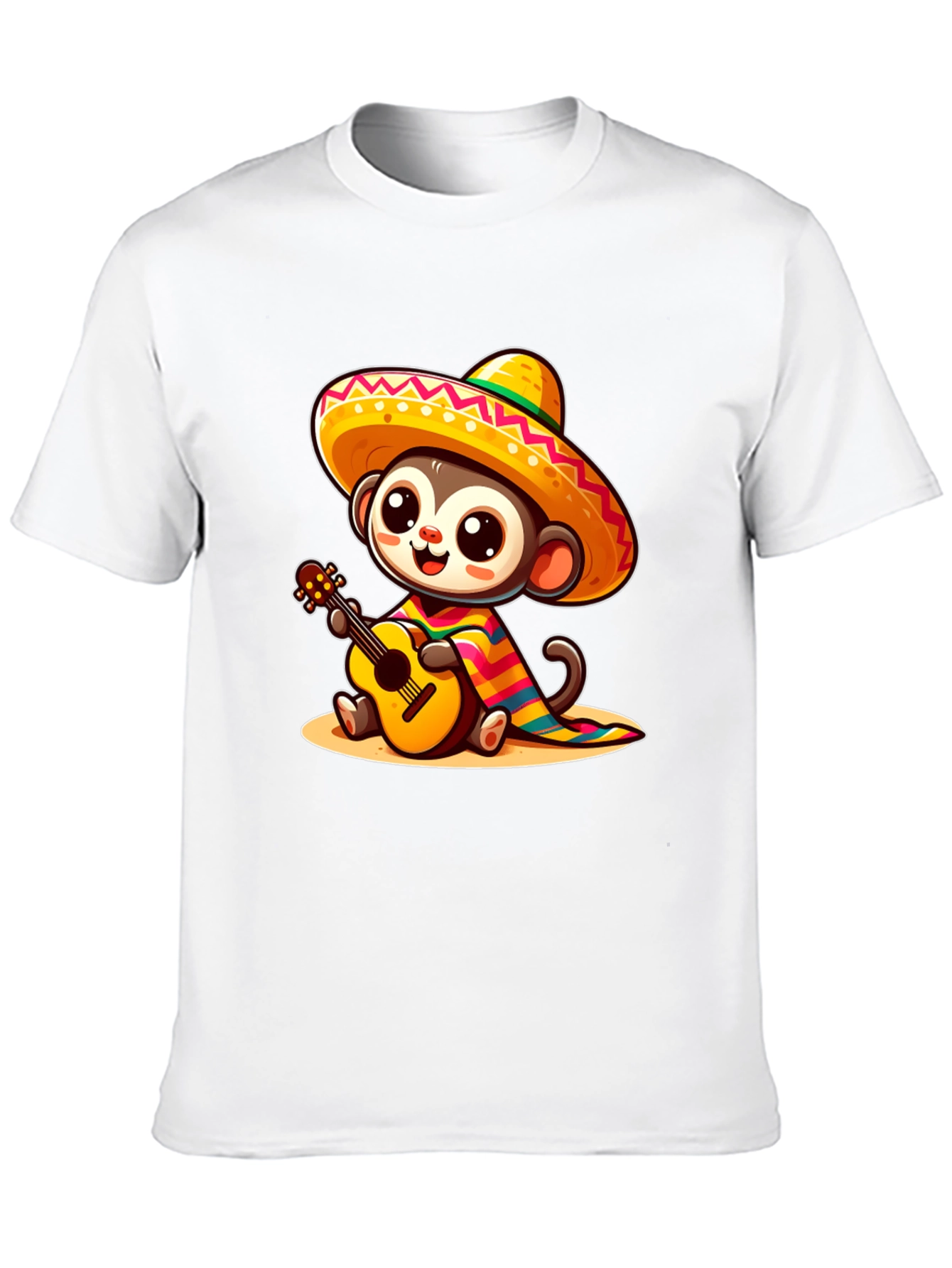 Monkey in Sombrero T-Shirt - Guitar Playing
