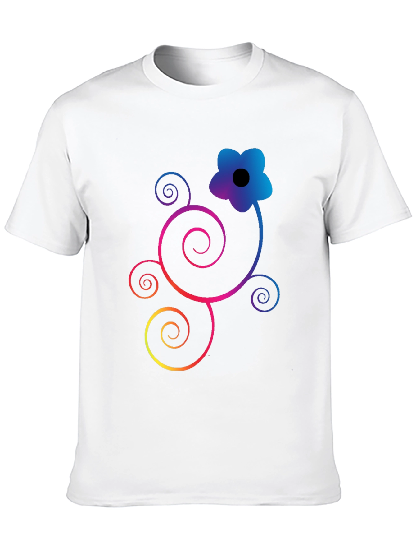 Floral Swirl Graphic Black T-Shirt