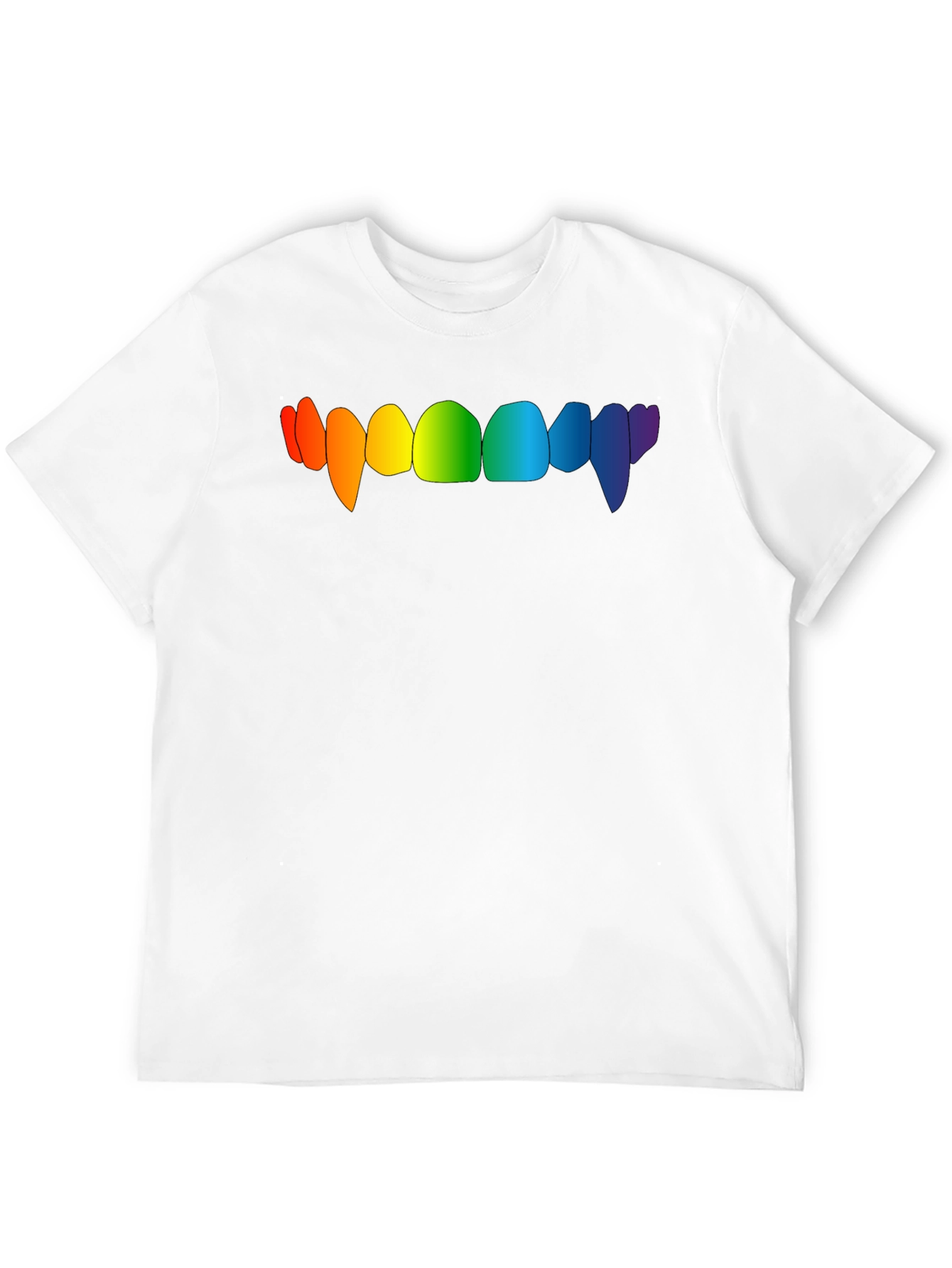 Rainbow Vampire Teeth Graphic Tee - Black