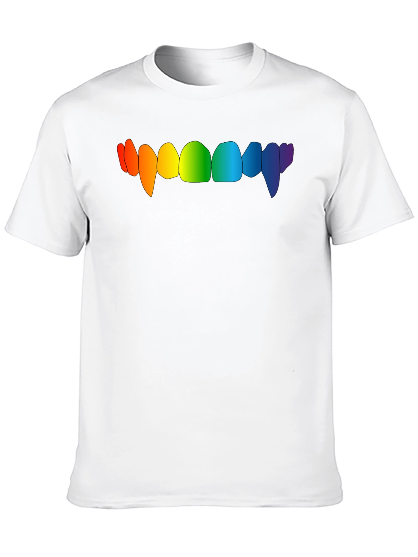 Rainbow Vampire Teeth Graphic Tee - Black