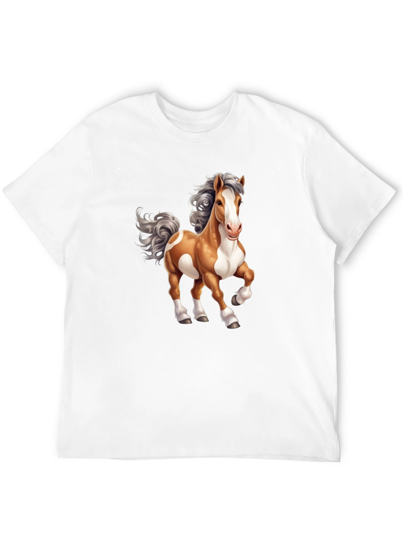 Horse Cartoon Graphic Tee - Mens Black T-Shirt