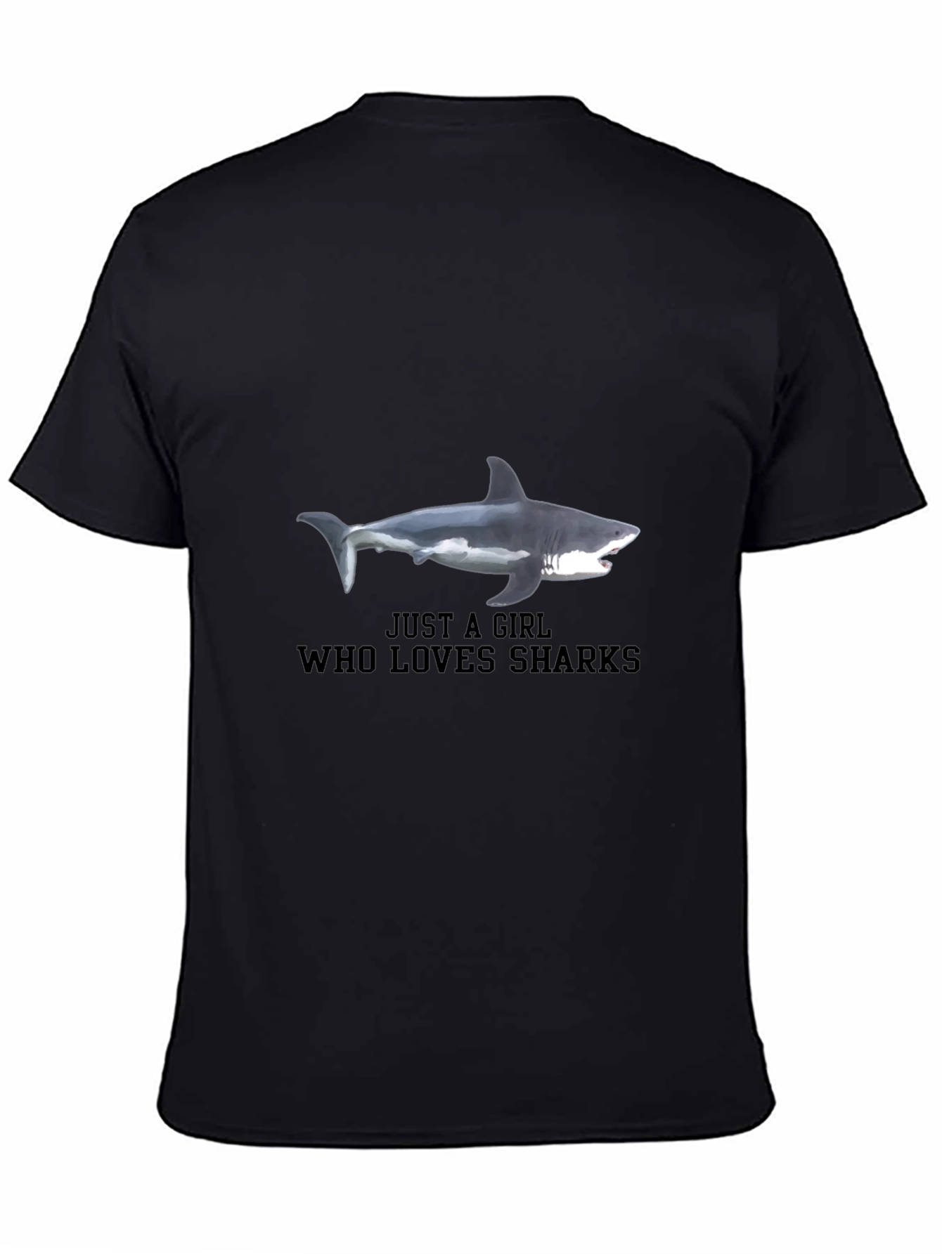 Just a Girl Who Loves Sharks Black T-Shirt