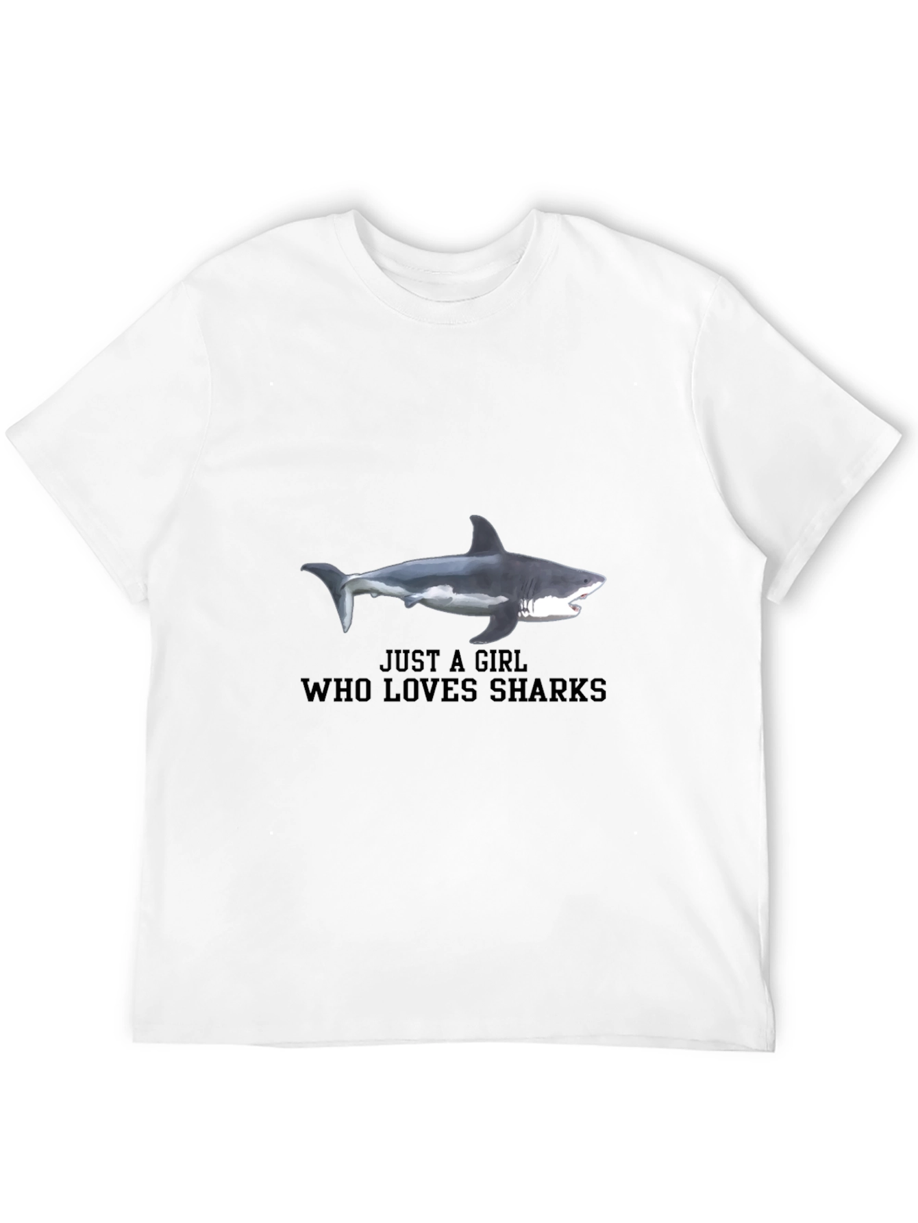 Just a Girl Who Loves Sharks Black T-Shirt