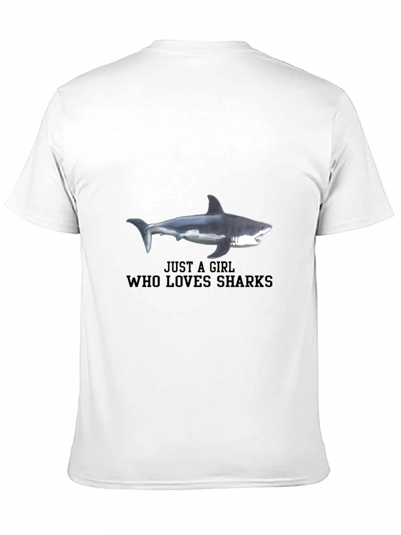 Just a Girl Who Loves Sharks Black T-Shirt