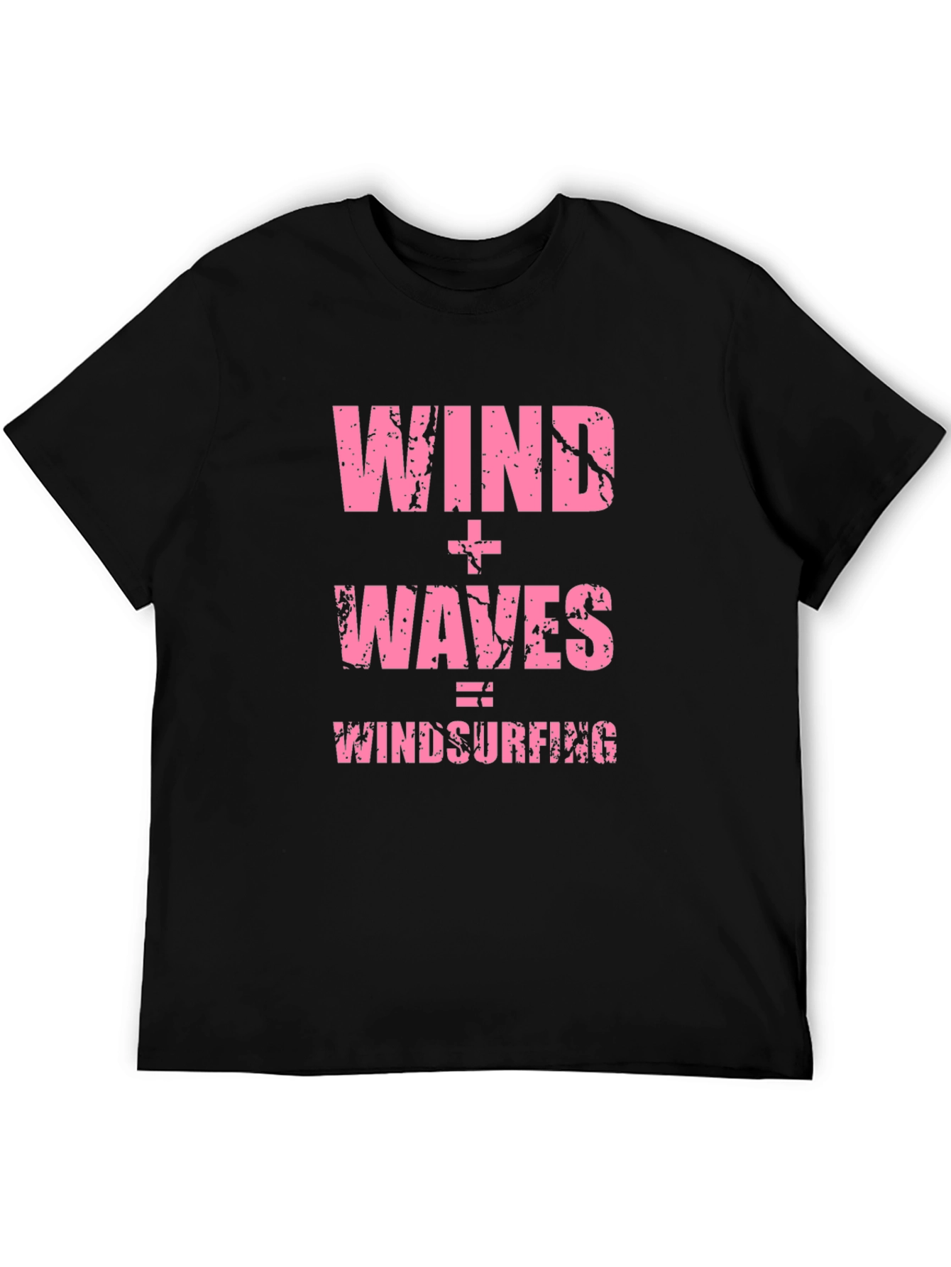 Wind + Waves = Windsurfing Black T-Shirt