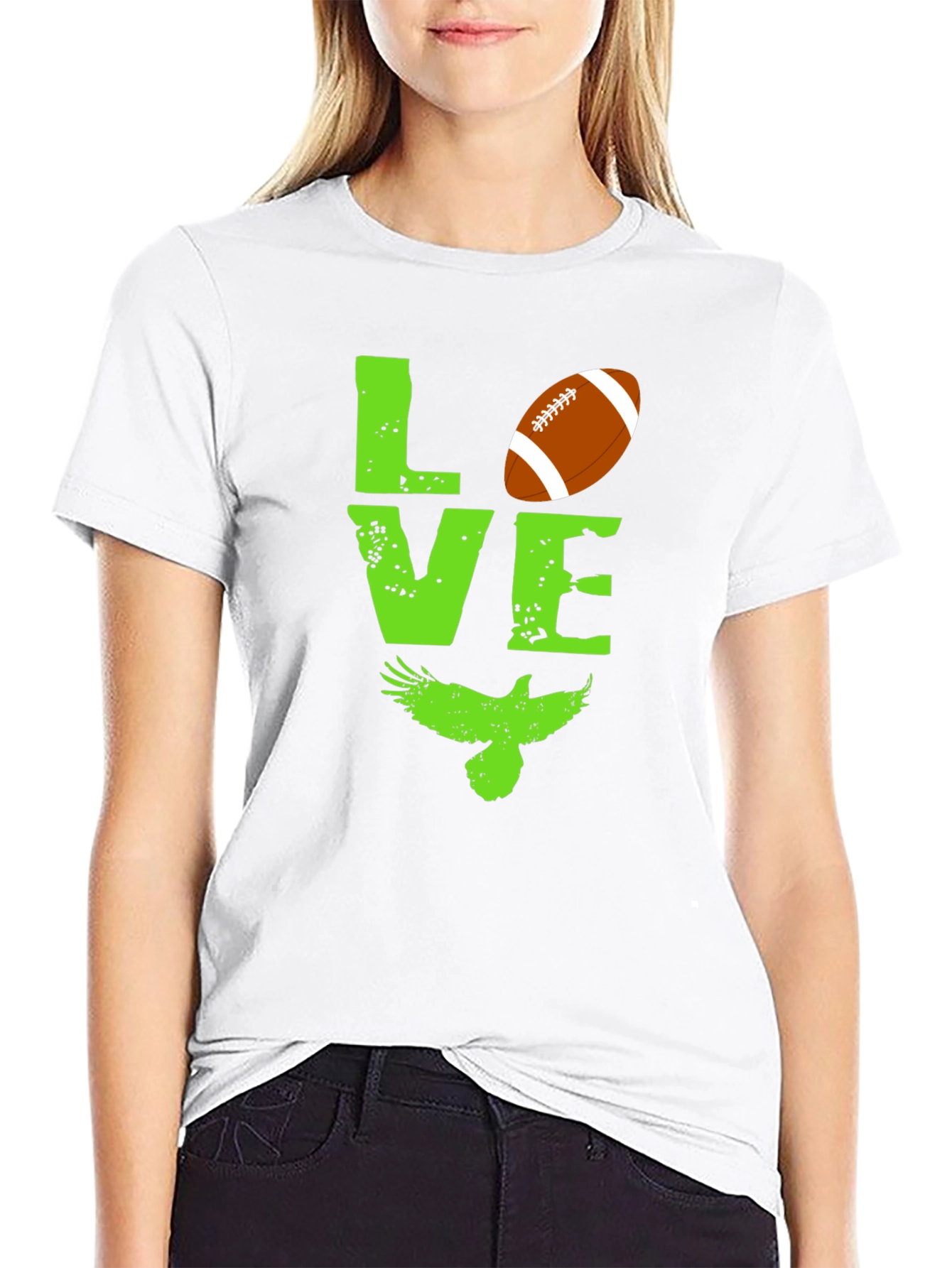 Love Football and Eagles Graphic T-Shirt