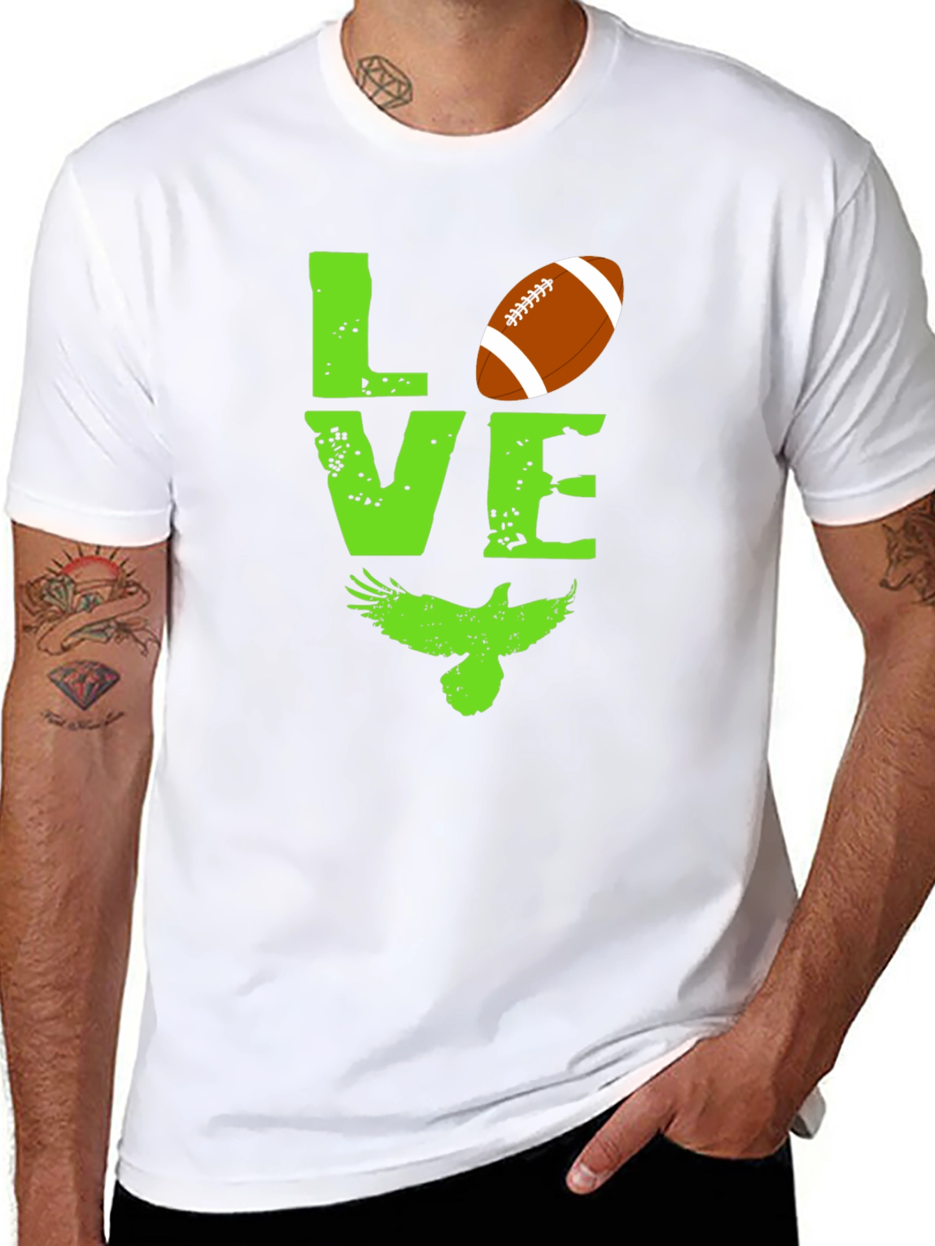 Love Football and Eagles Graphic T-Shirt