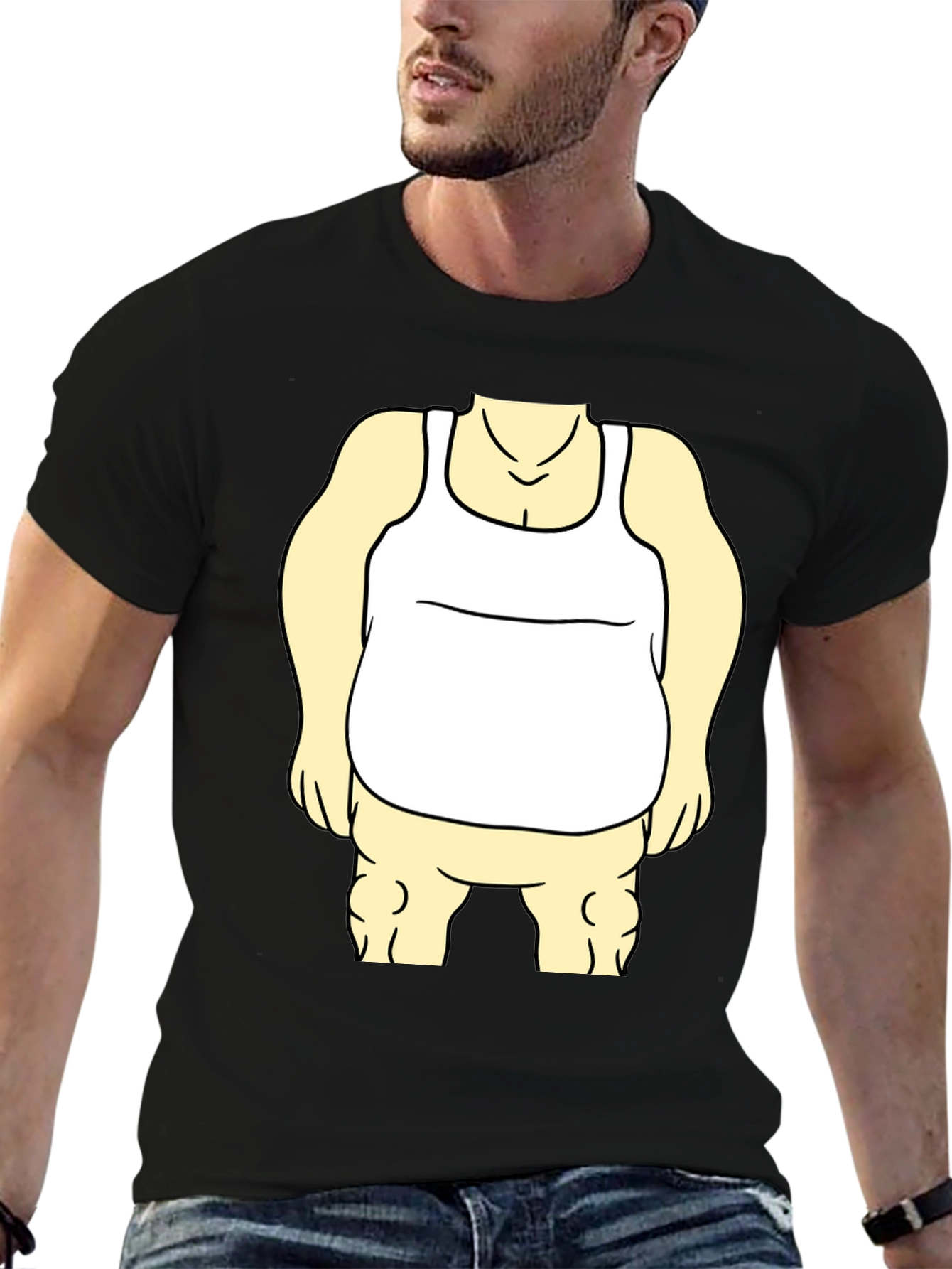 Funny Cartoon Character Graphic Black T-Shirt