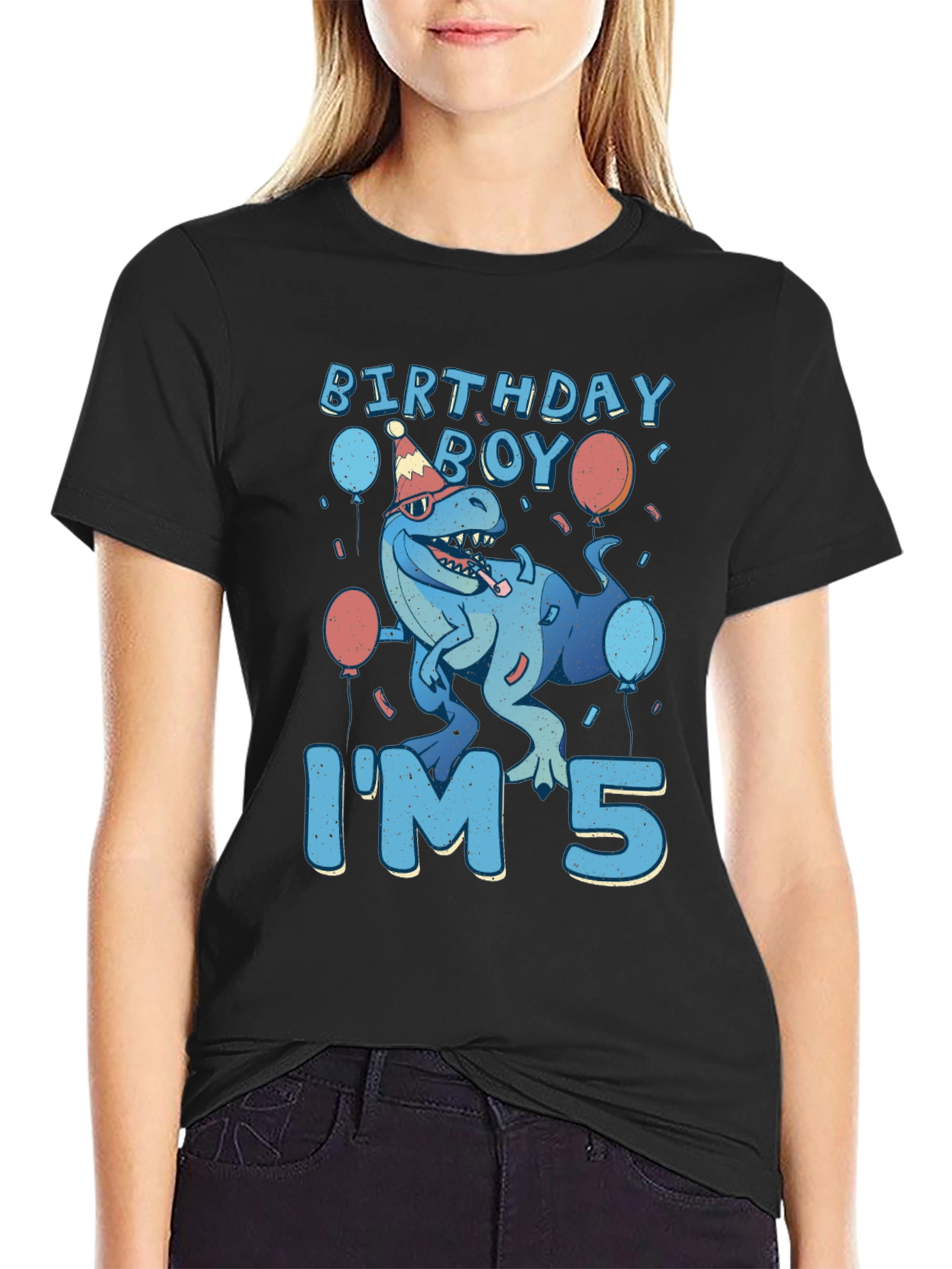 Birthday Boy Dinosaur T-Shirt - Im 5!