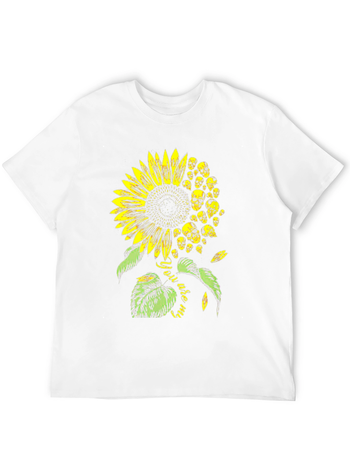Skull Sunflower Graphic Tee - Black Cotton T-Shirt