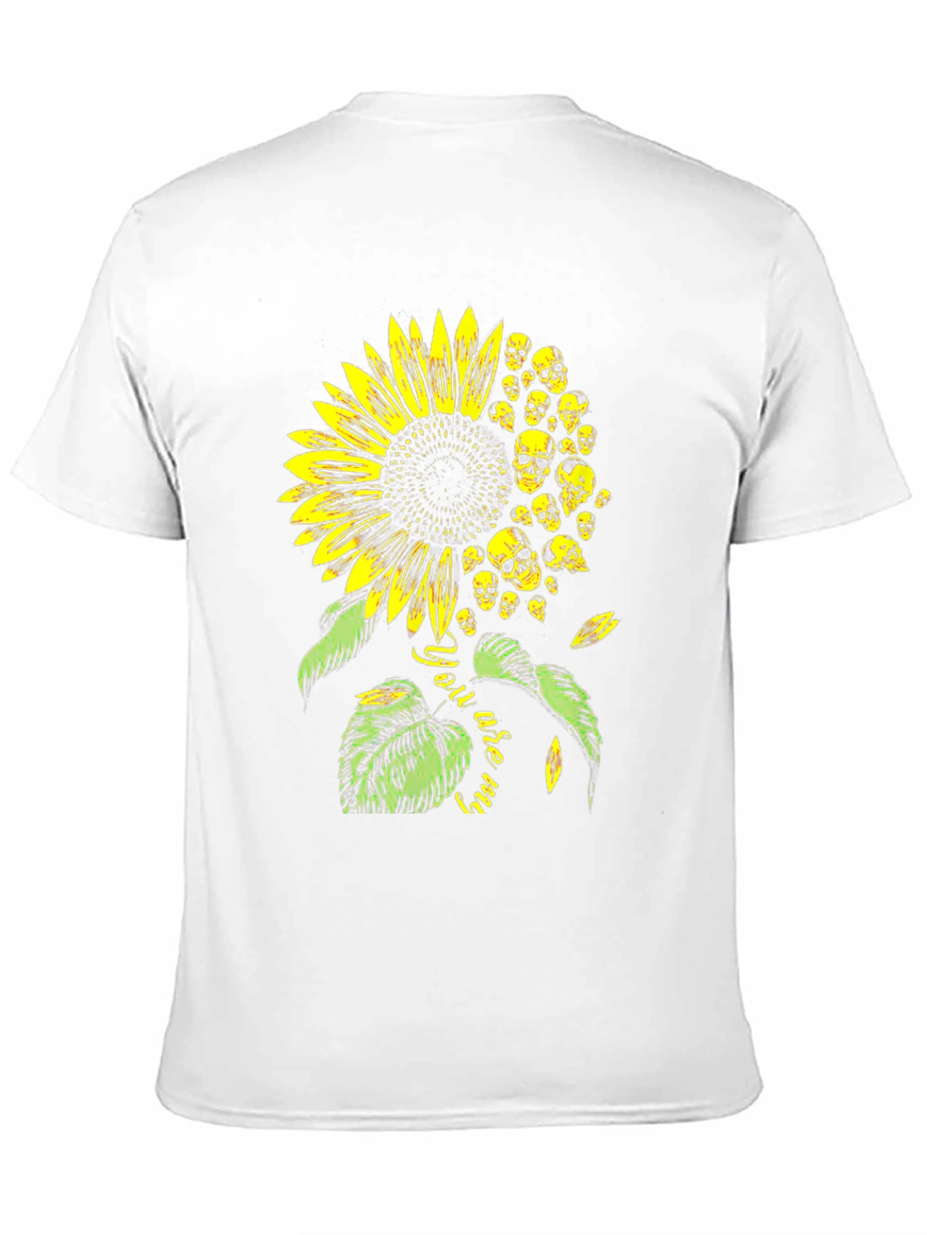 Skull Sunflower Graphic Tee - Black Cotton T-Shirt