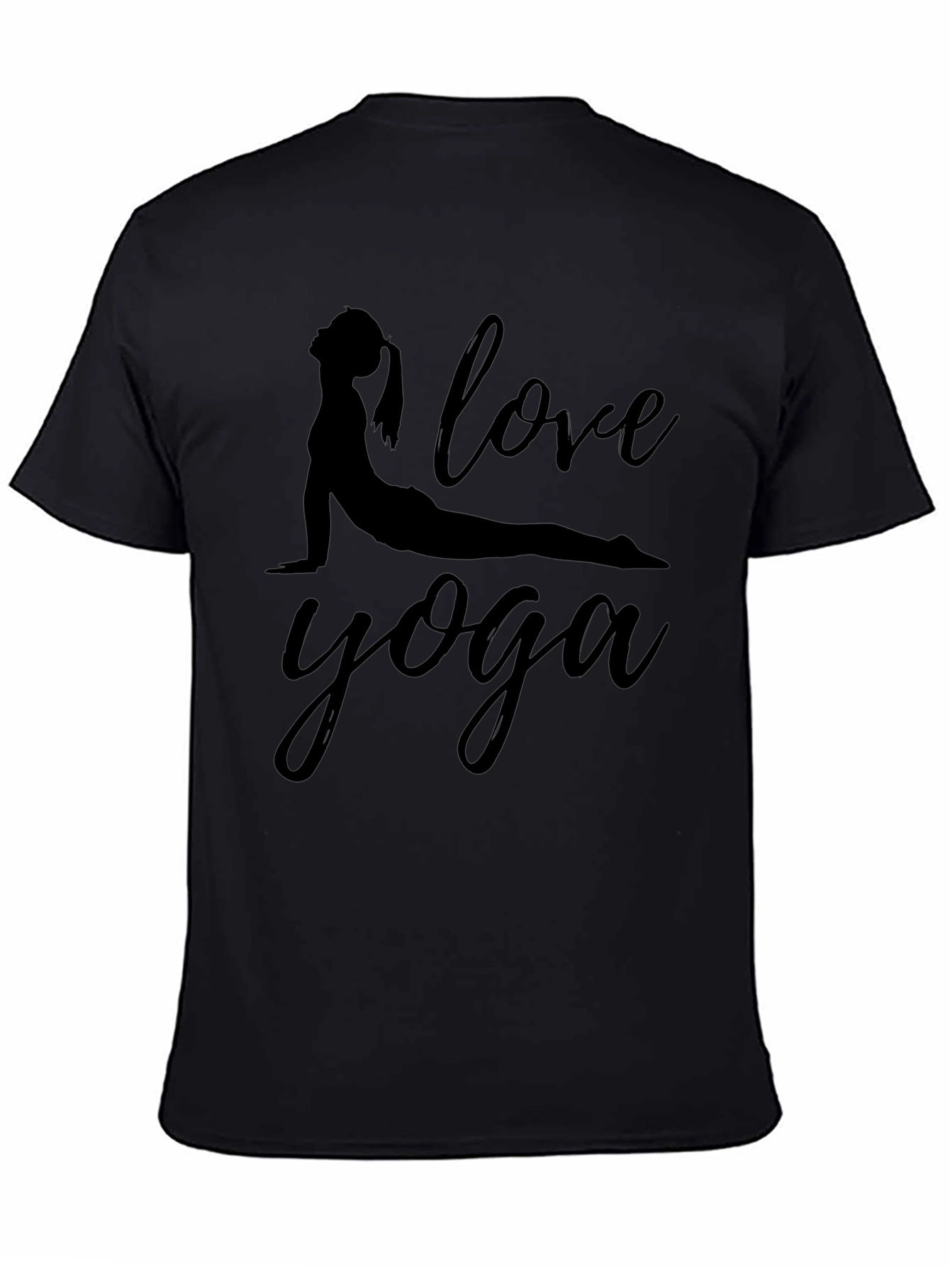 I Love Yoga Black Graphic T-Shirt