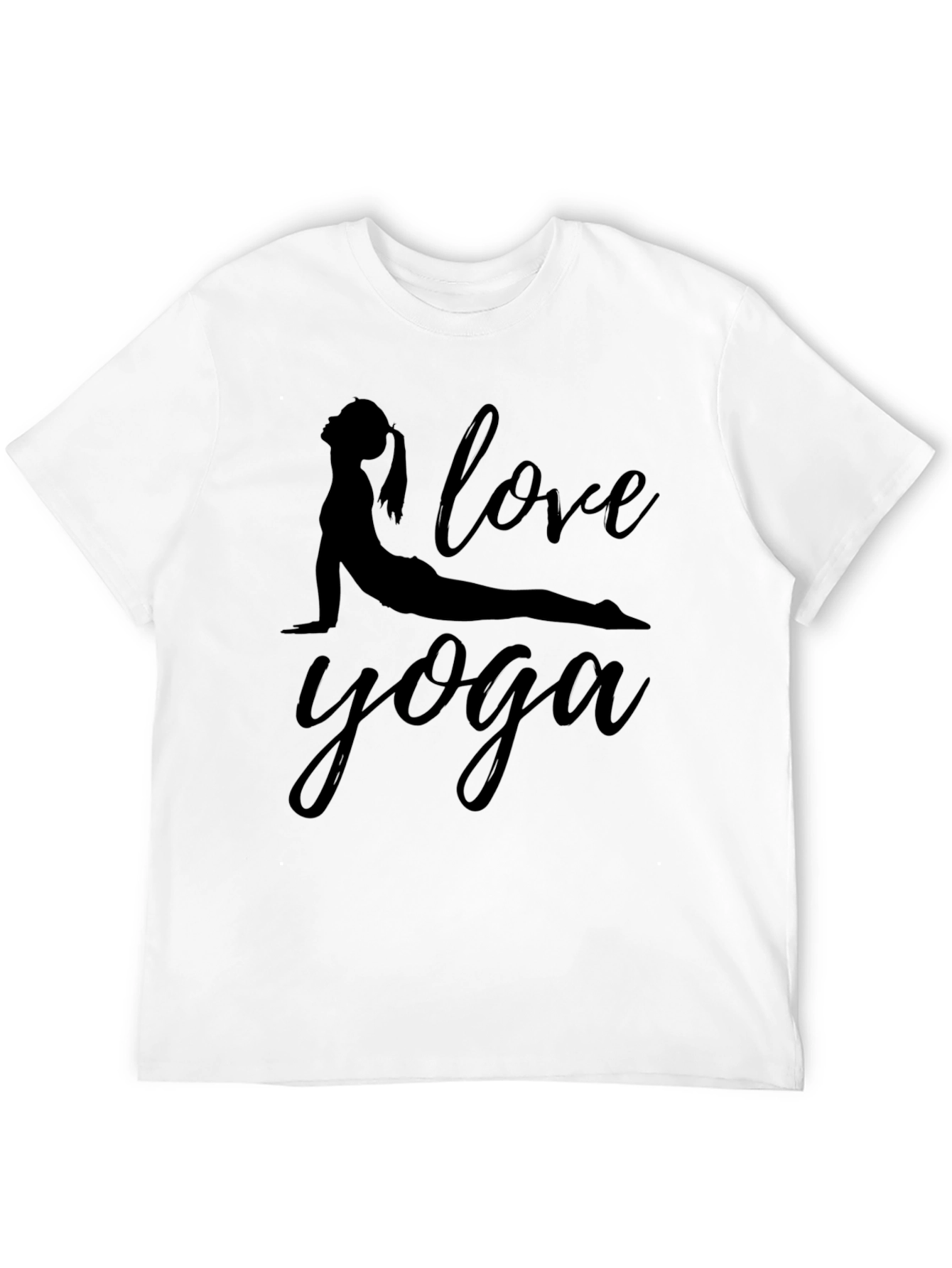 I Love Yoga Black Graphic T-Shirt