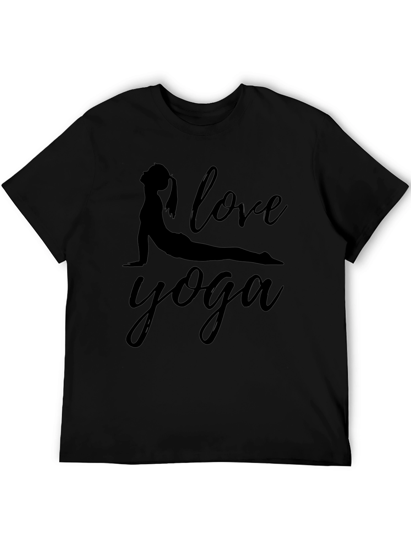 I Love Yoga Black Graphic T-Shirt