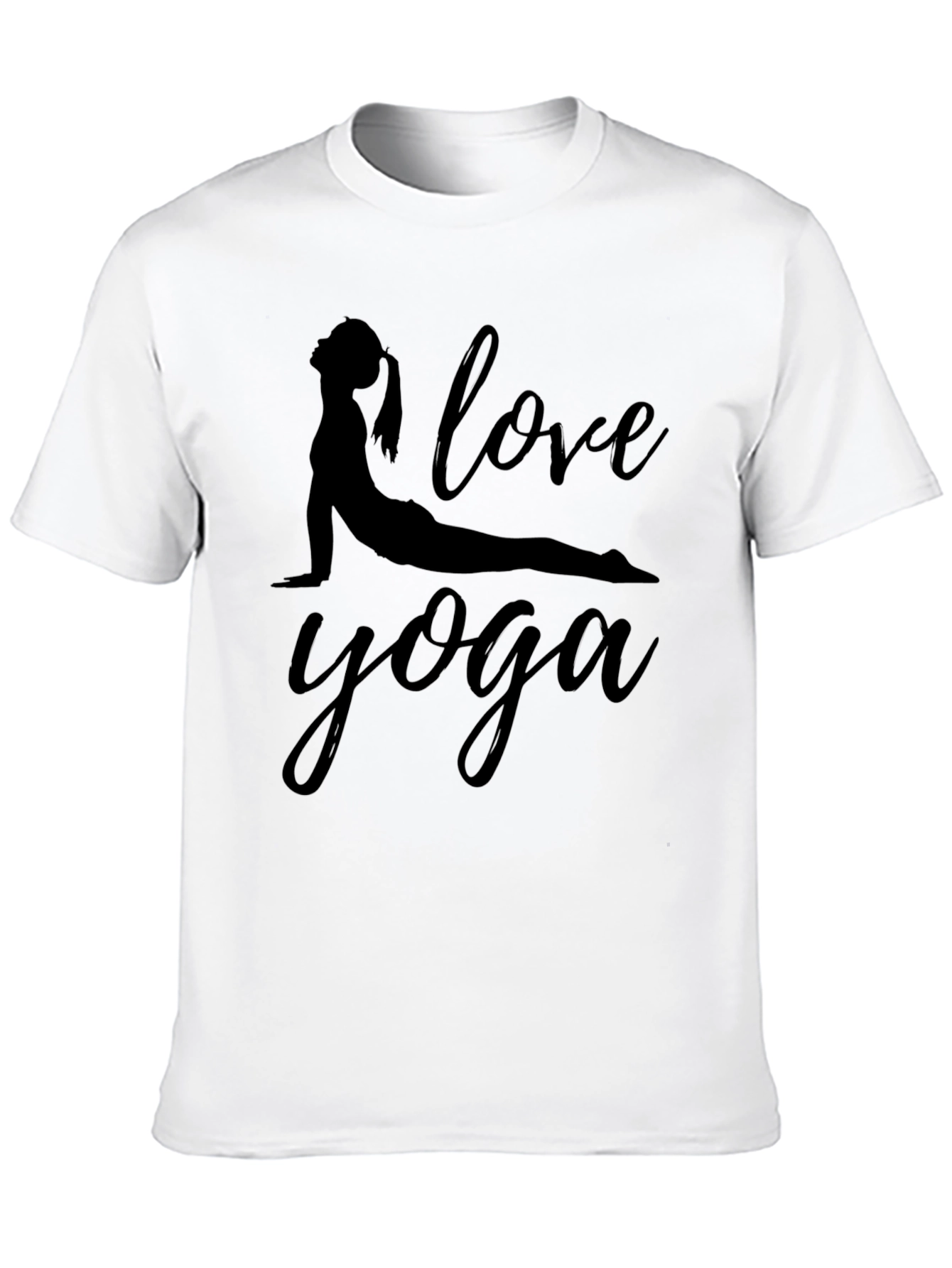 I Love Yoga Black Graphic T-Shirt