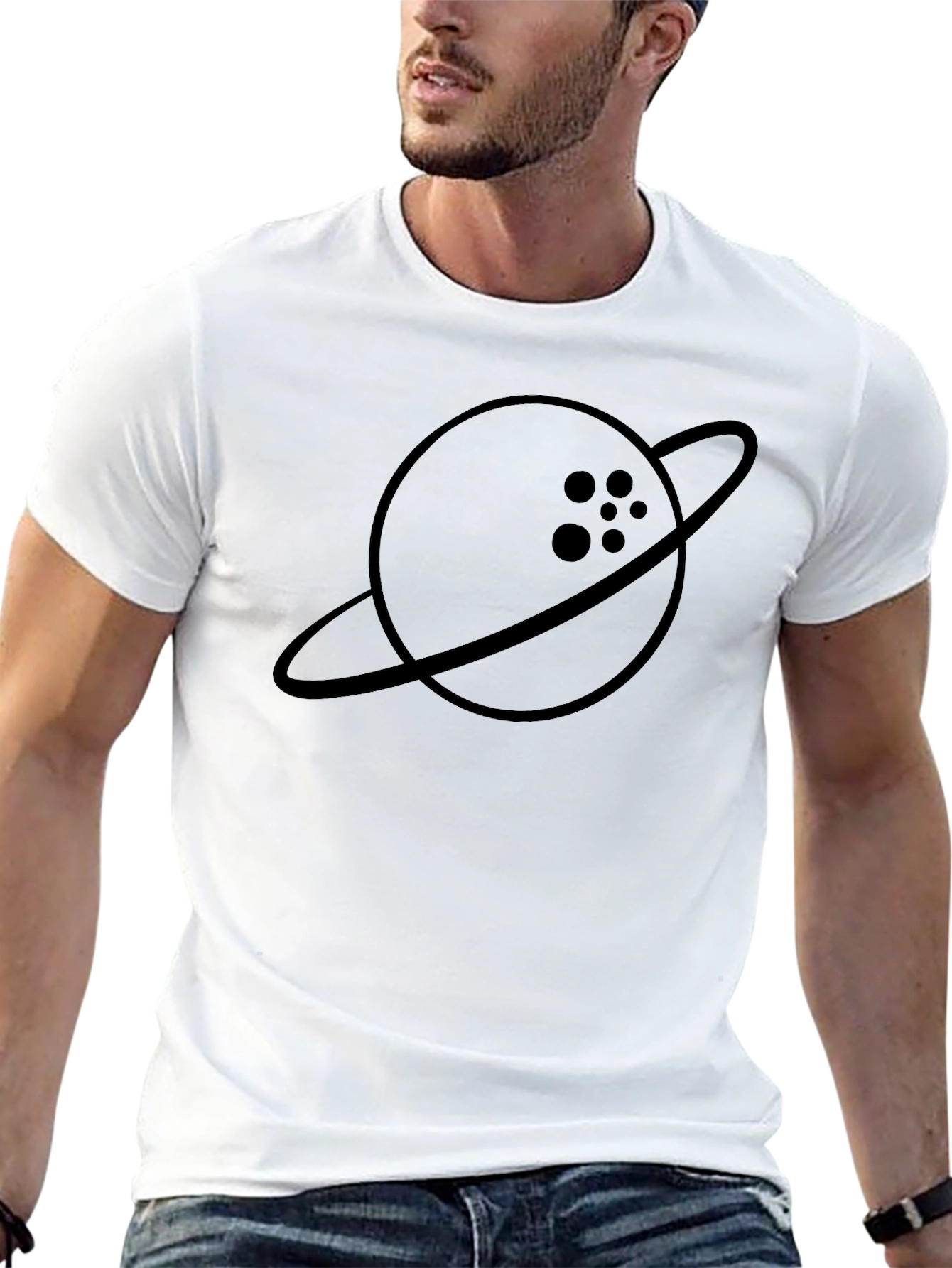 Bowling Ball Planet Graphic Tee - Black