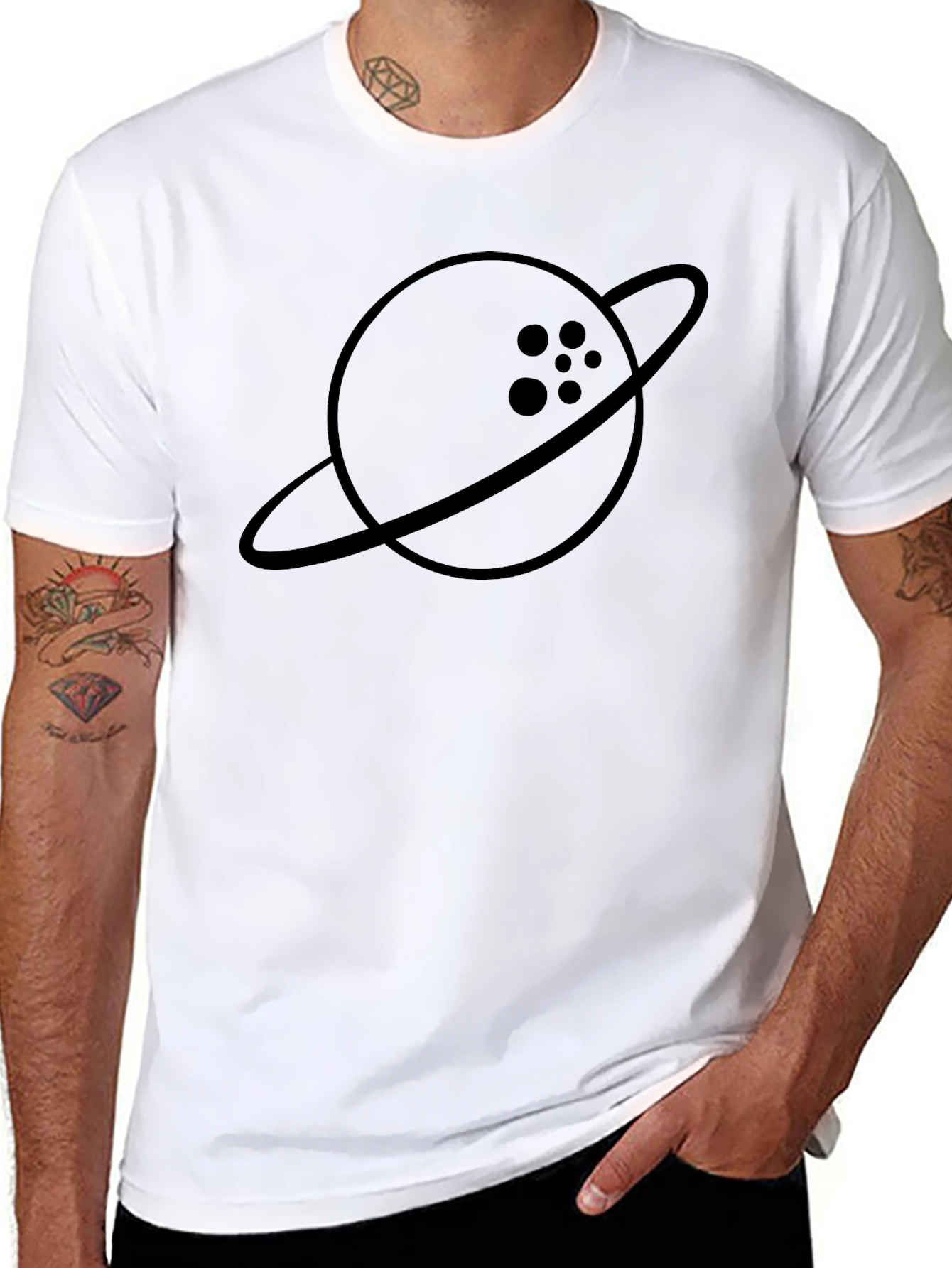Bowling Ball Planet Graphic Tee - Black