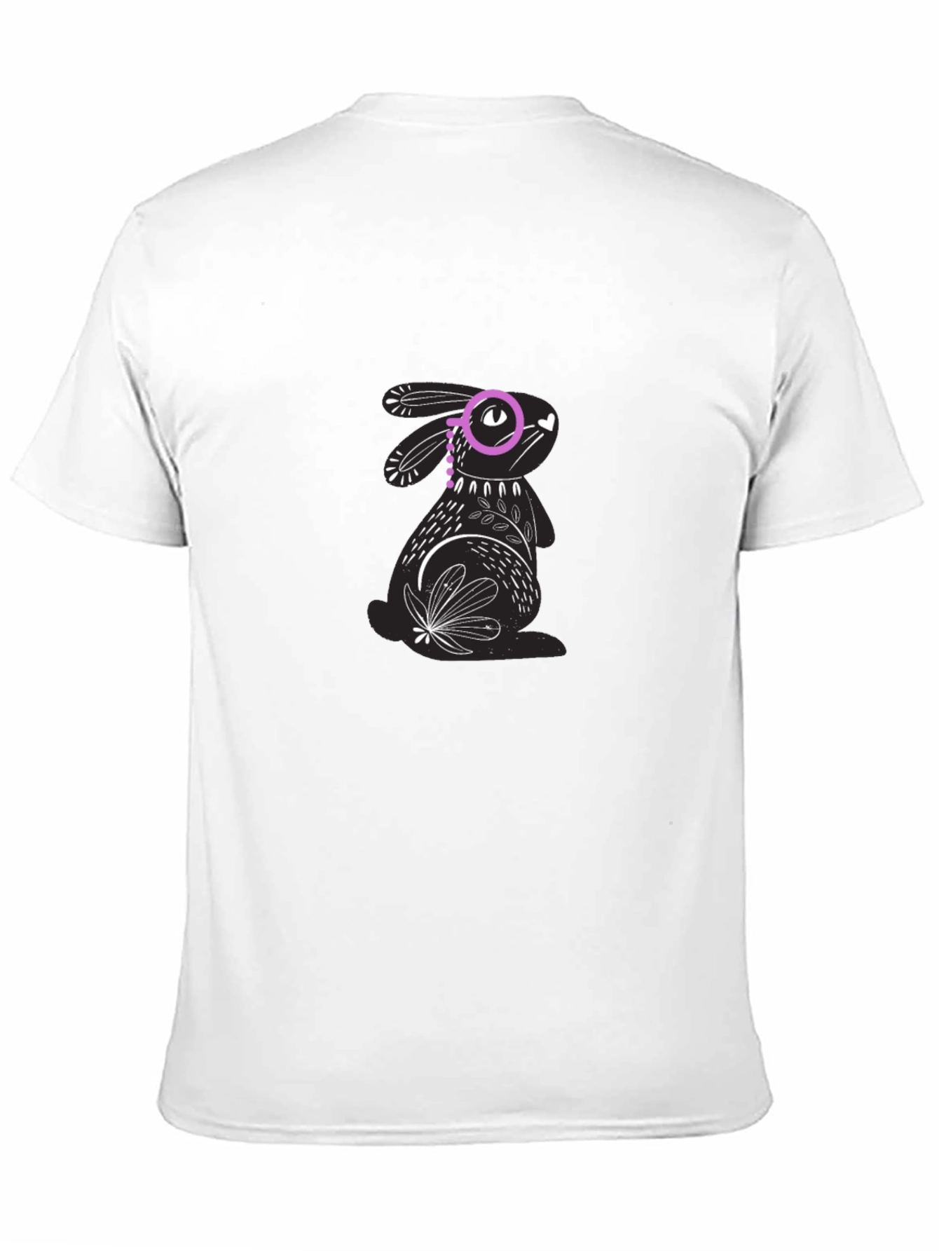 Black Tee with Rabbit Graphic