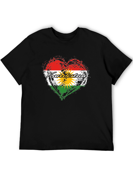 Kurdistan Flag Heart T-Shirt
