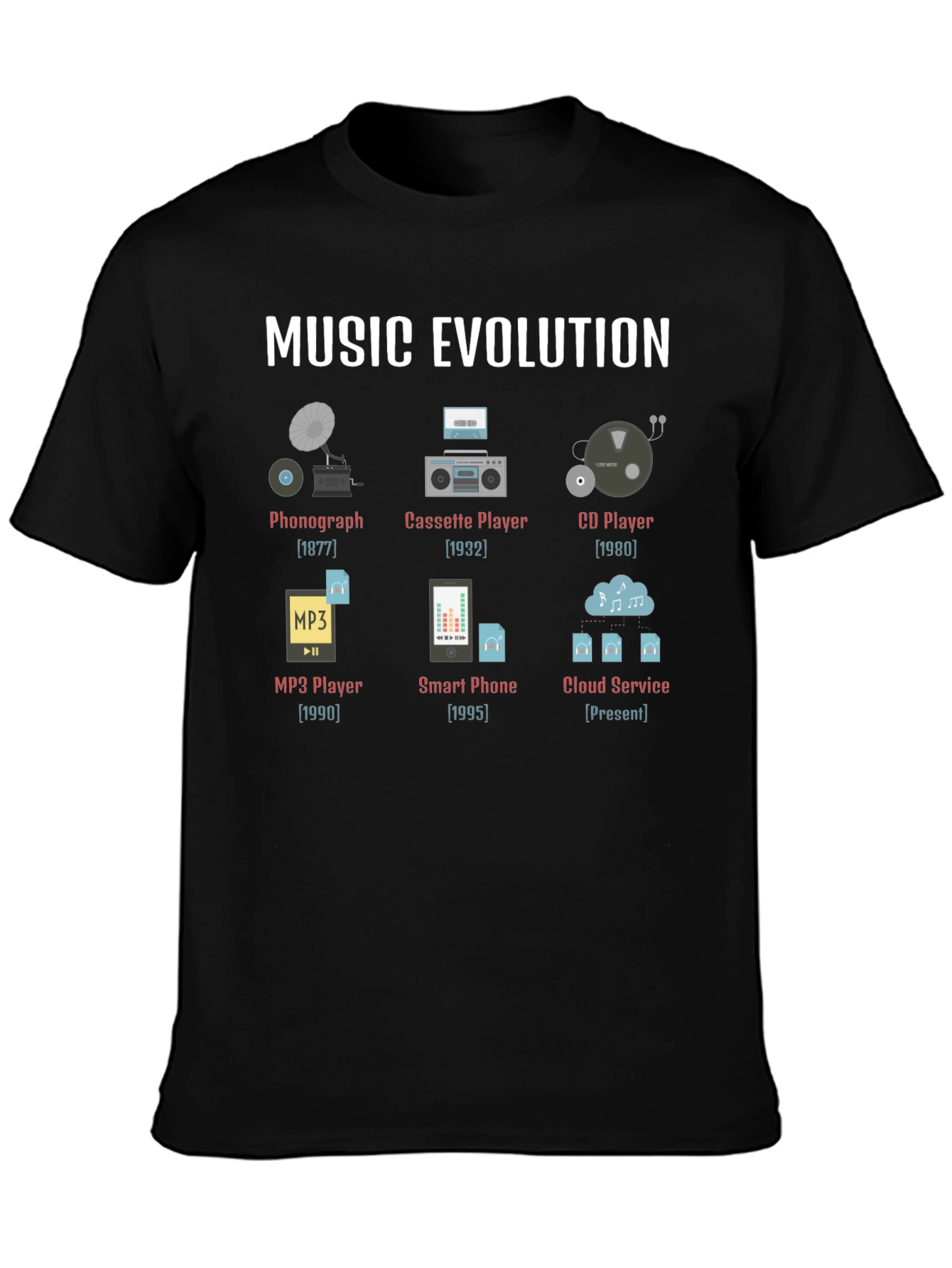 Music Evolution Graphic T-Shirt