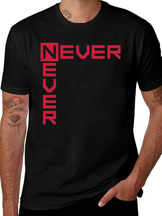 Never Never Black Graphic Tee Shirt
