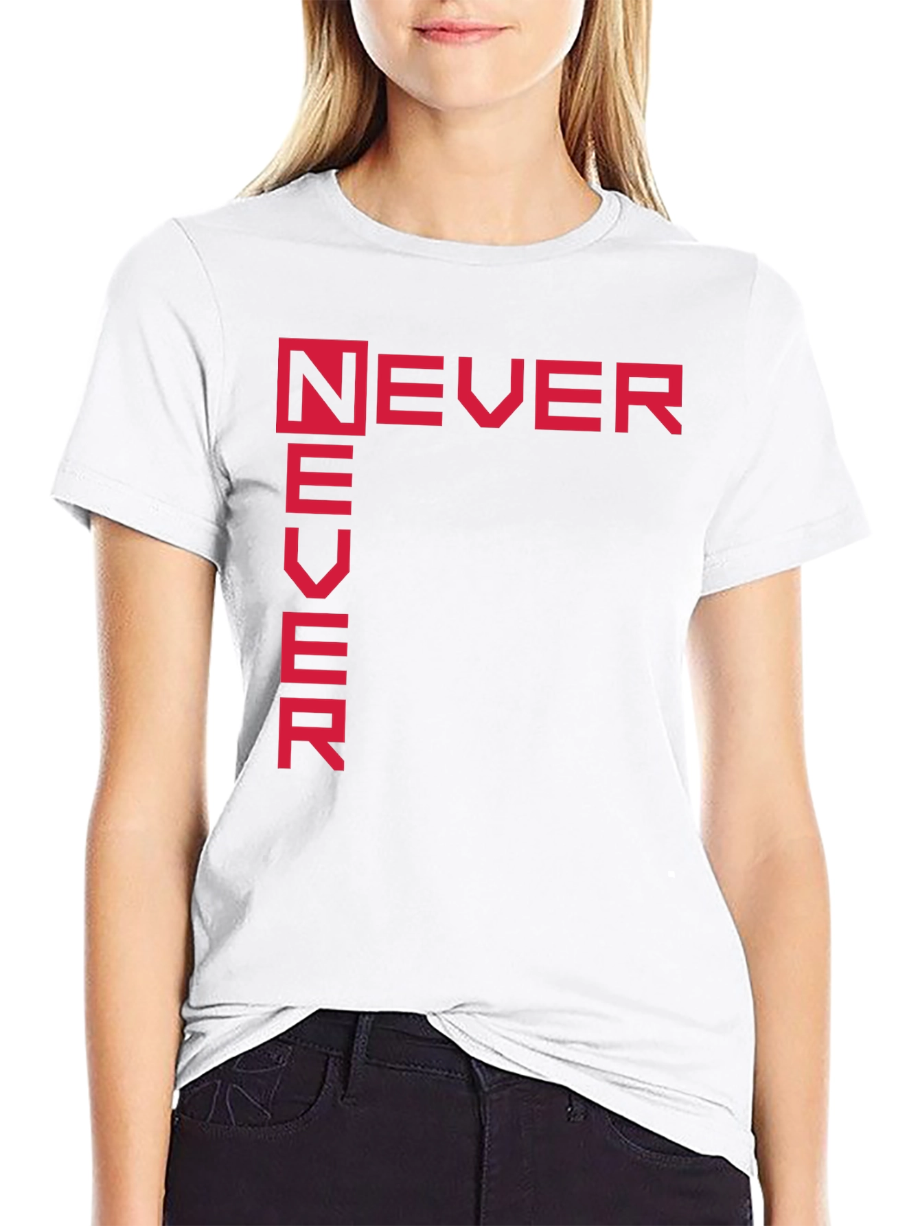 Never Never Black Graphic Tee Shirt