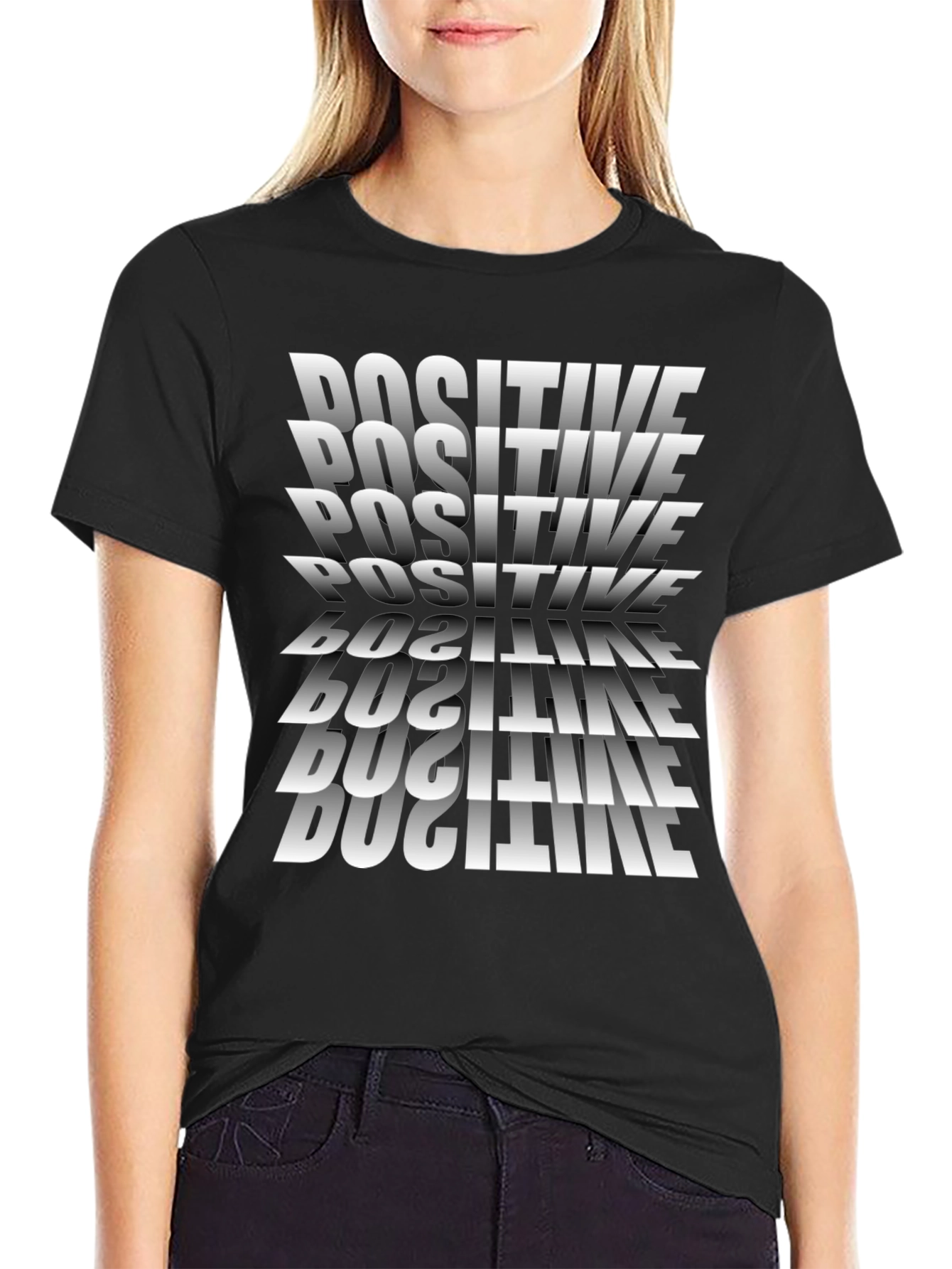 Positive Graphic Tee - Black Casual Shirt