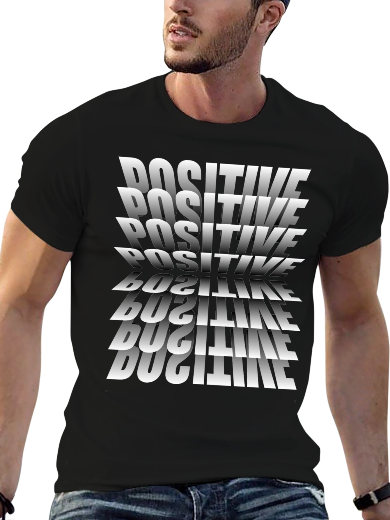 Positive Graphic Tee - Black Casual Shirt