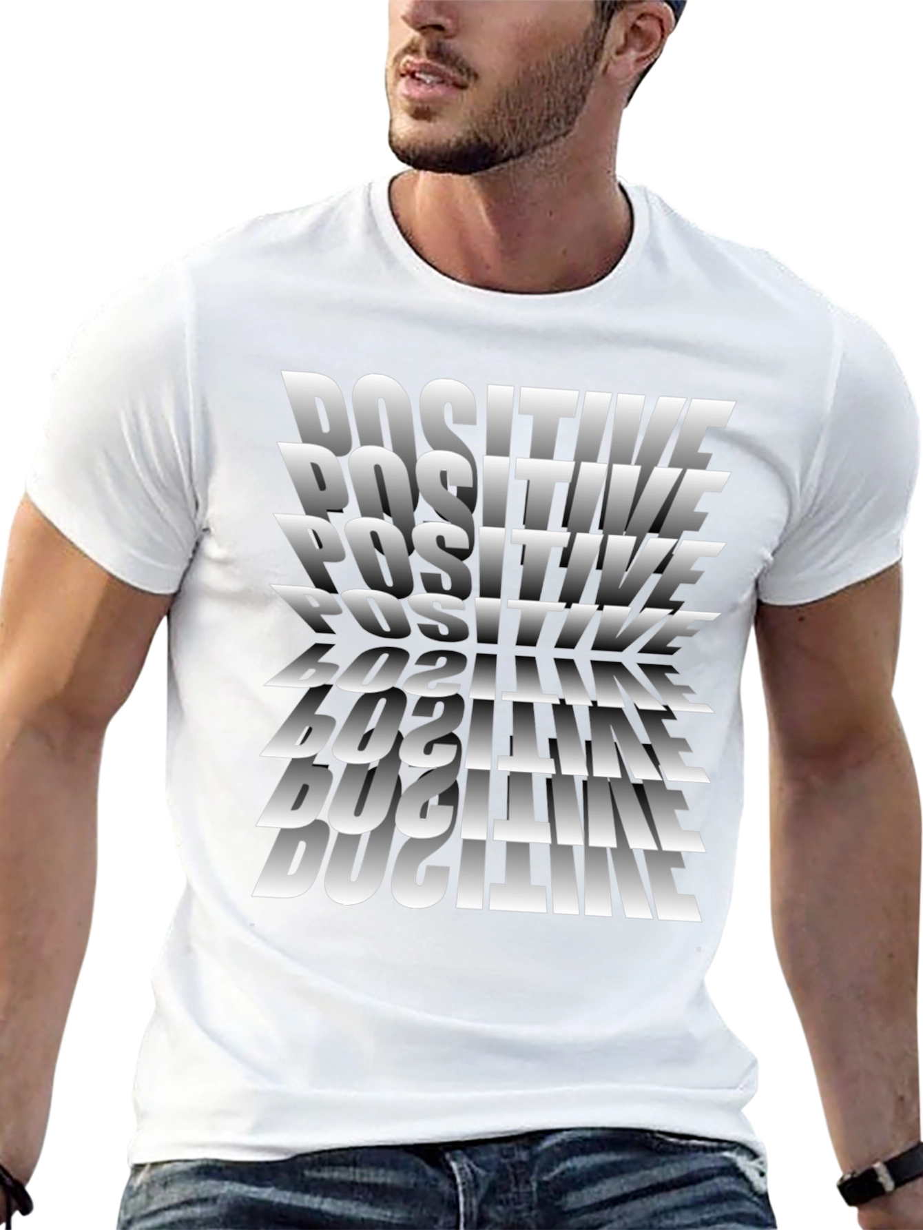 Positive Graphic Tee - Black Casual Shirt