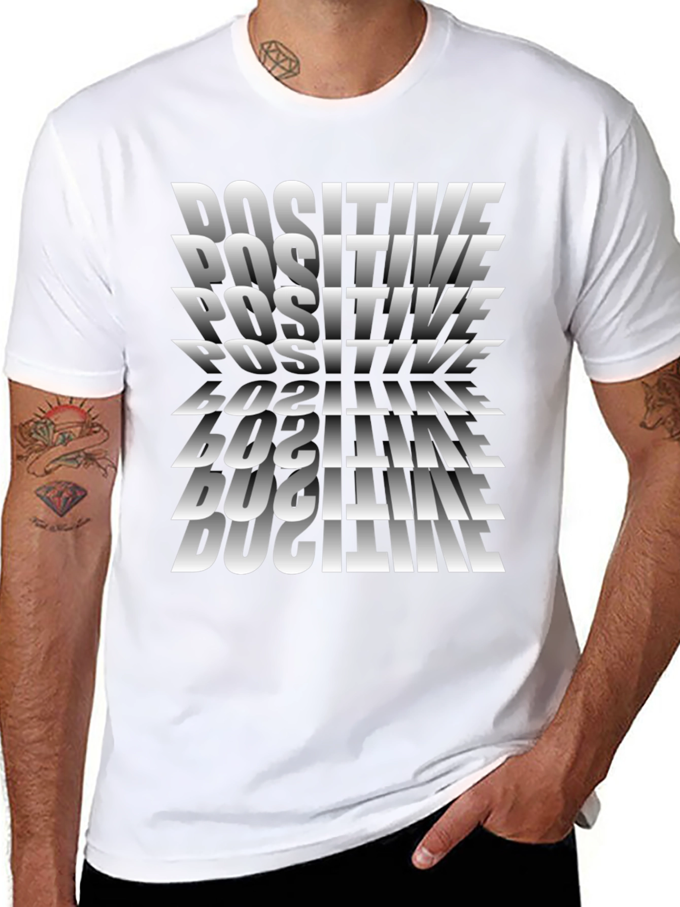 Positive Graphic Tee - Black Casual Shirt
