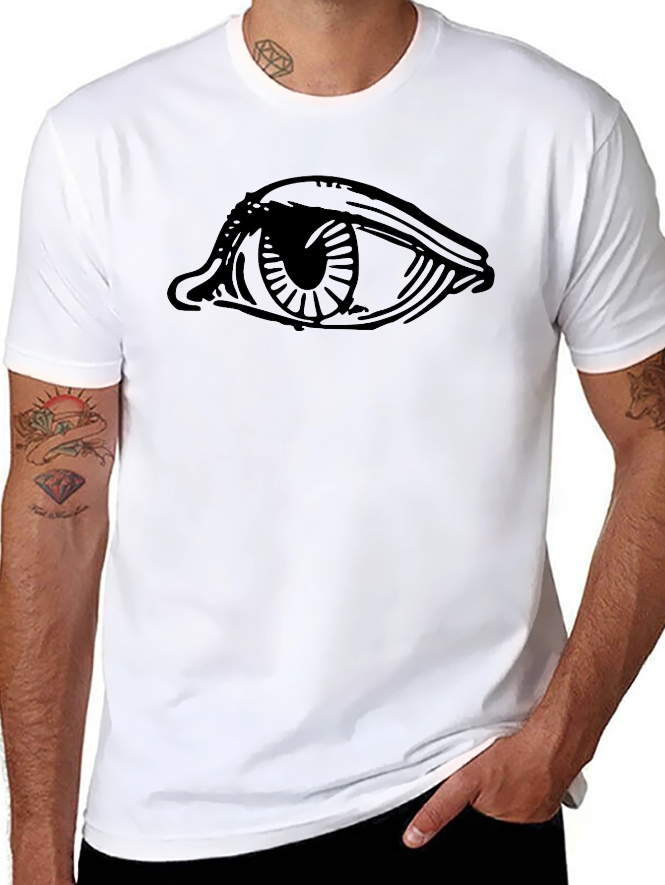 Eye Graphic Black T-Shirt - Modern Casual Tee