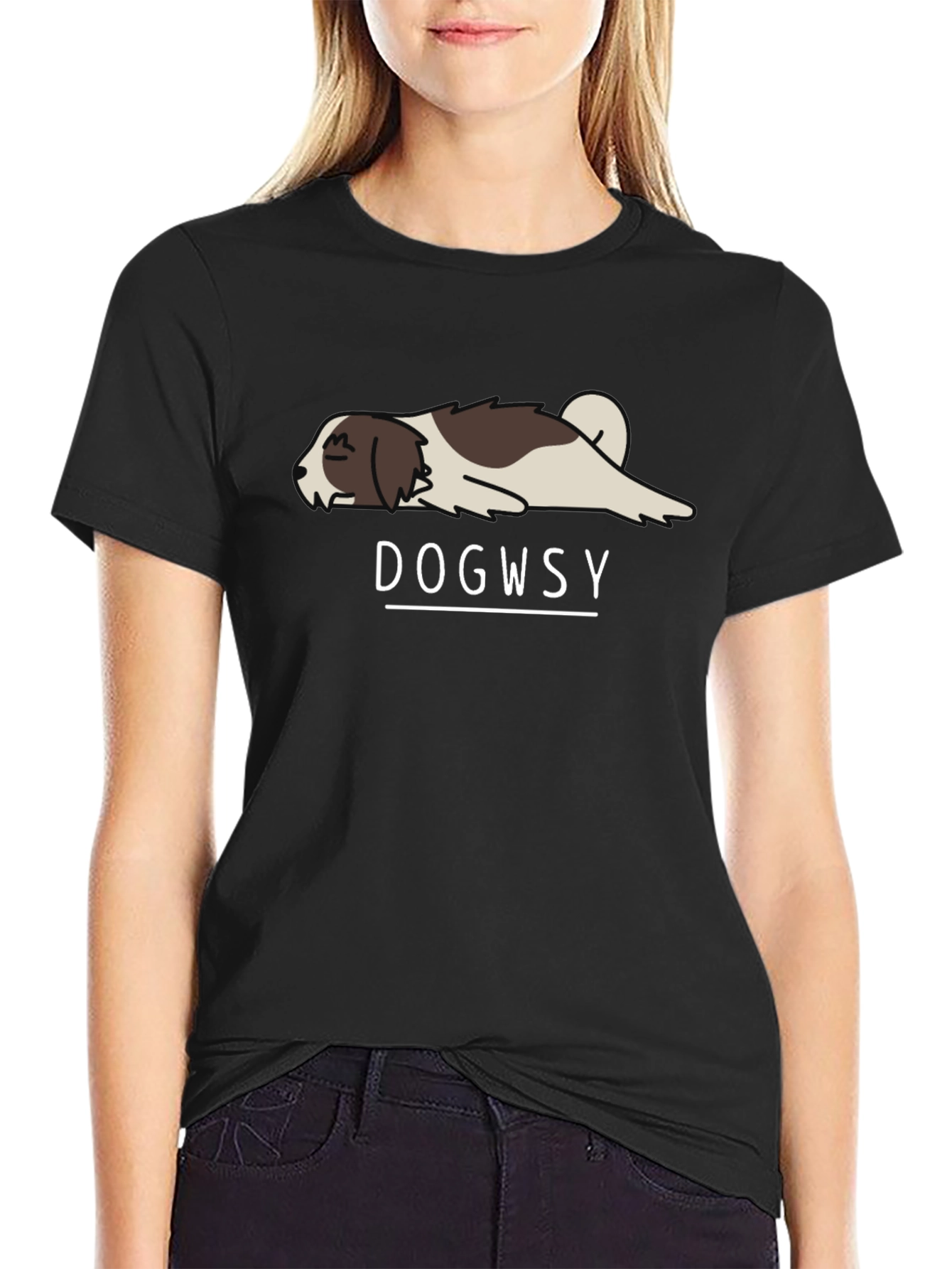 Dogwsy Funny Lazy Dog T-Shirt - Casual Style