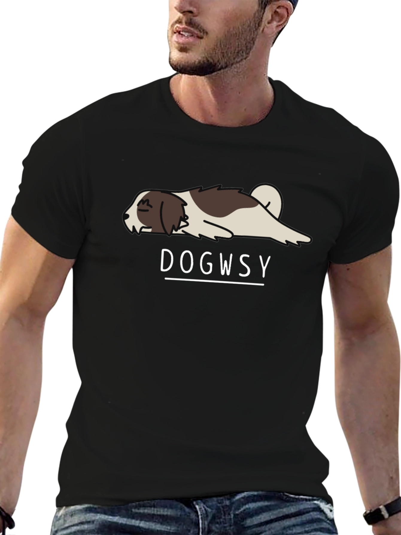 Dogwsy Funny Lazy Dog T-Shirt - Casual Style