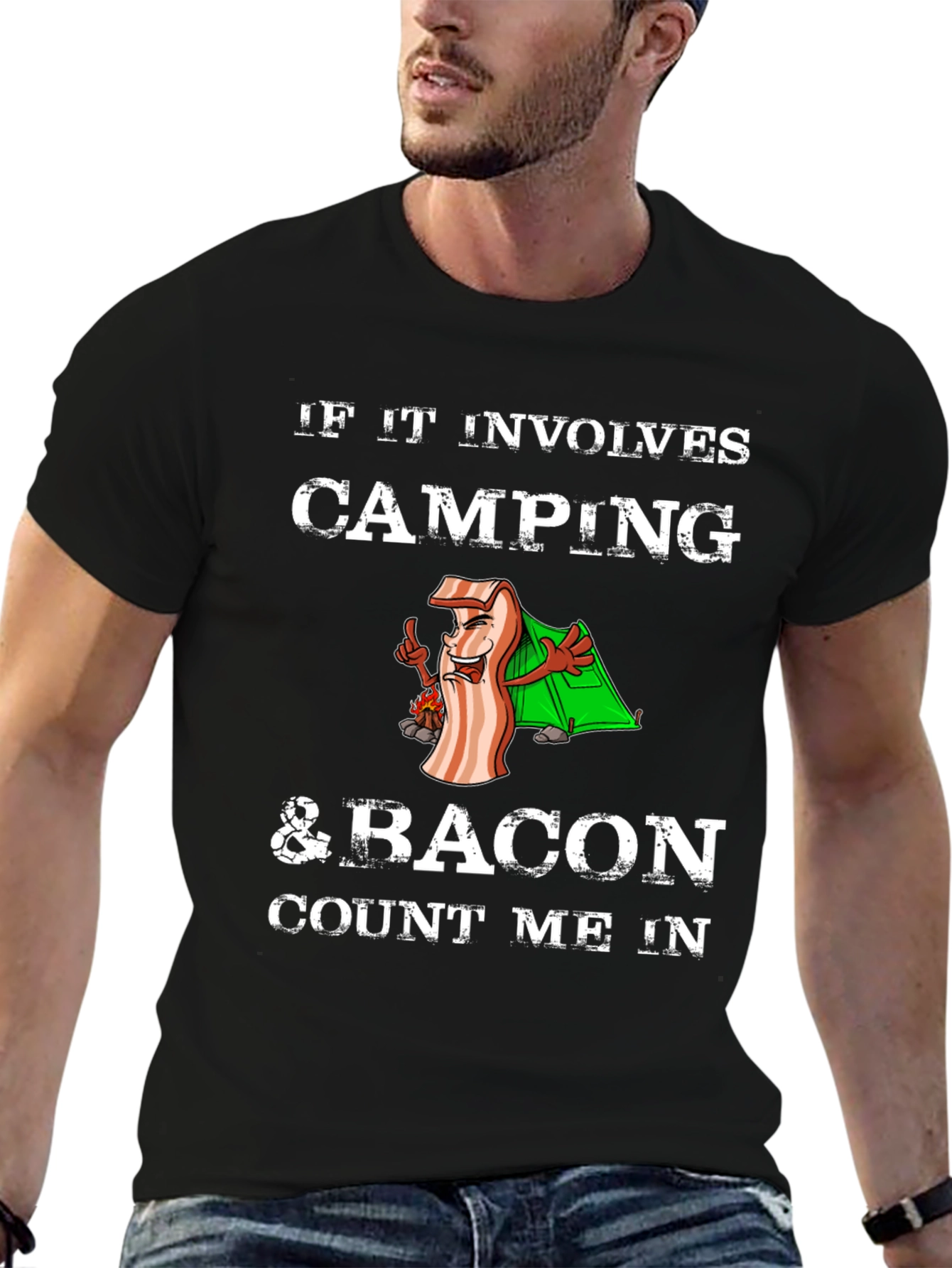 Camping & Bacon T-Shirt - Count Me In