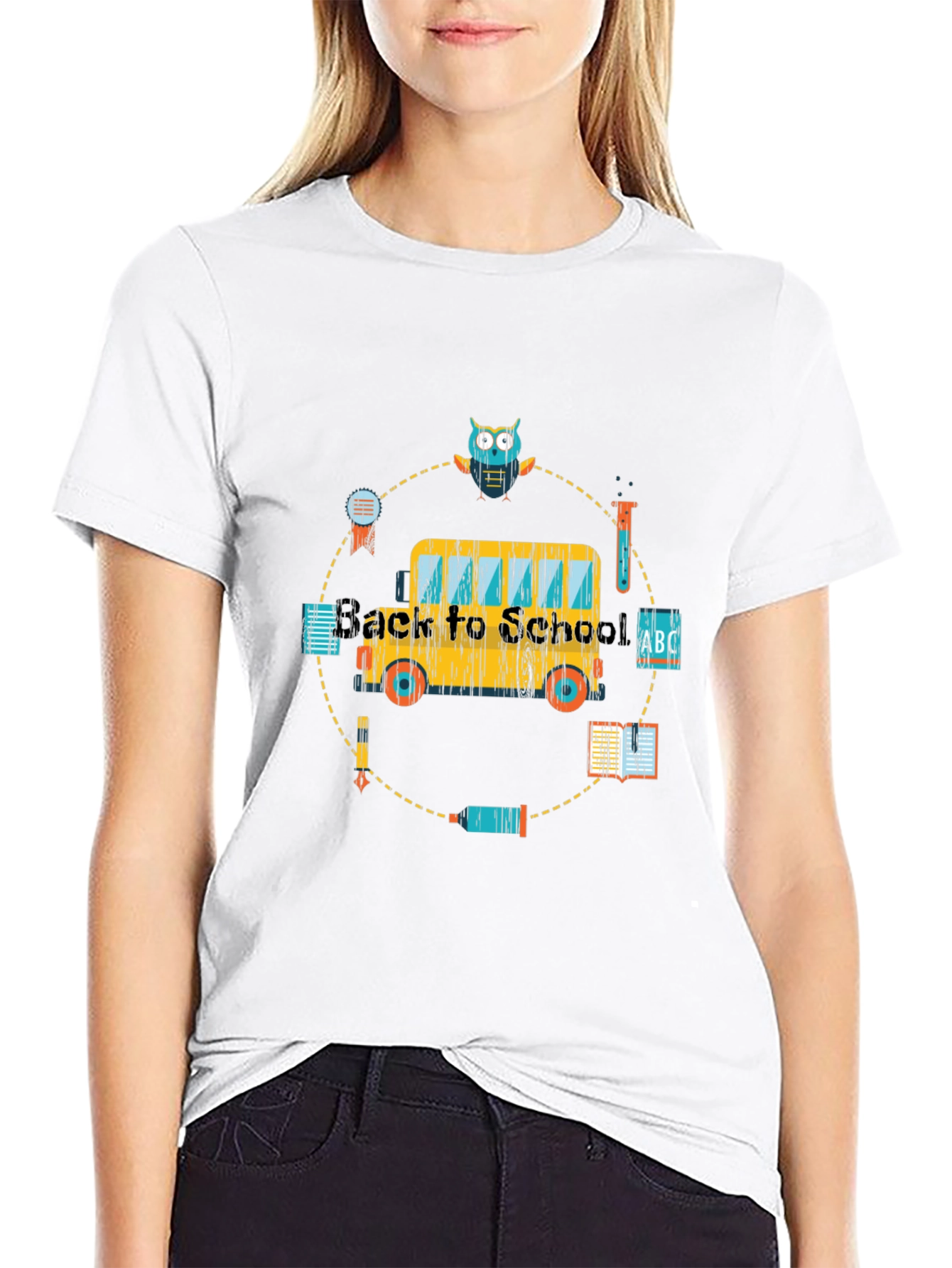 Back to School Bus Graphic T-Shirt
