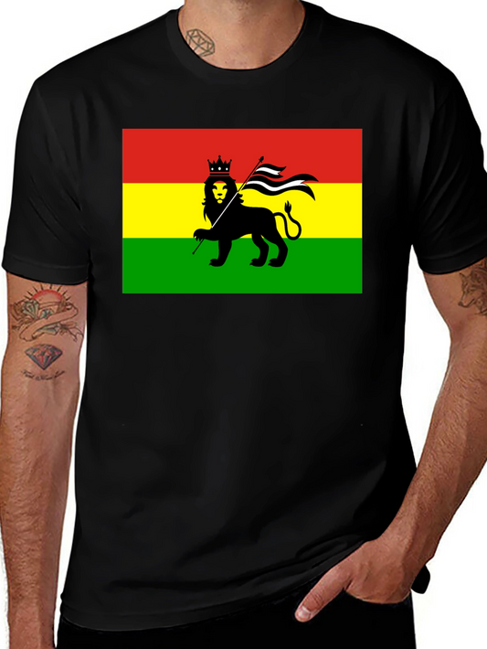 Rasta Lion Flag Graphic T-Shirt