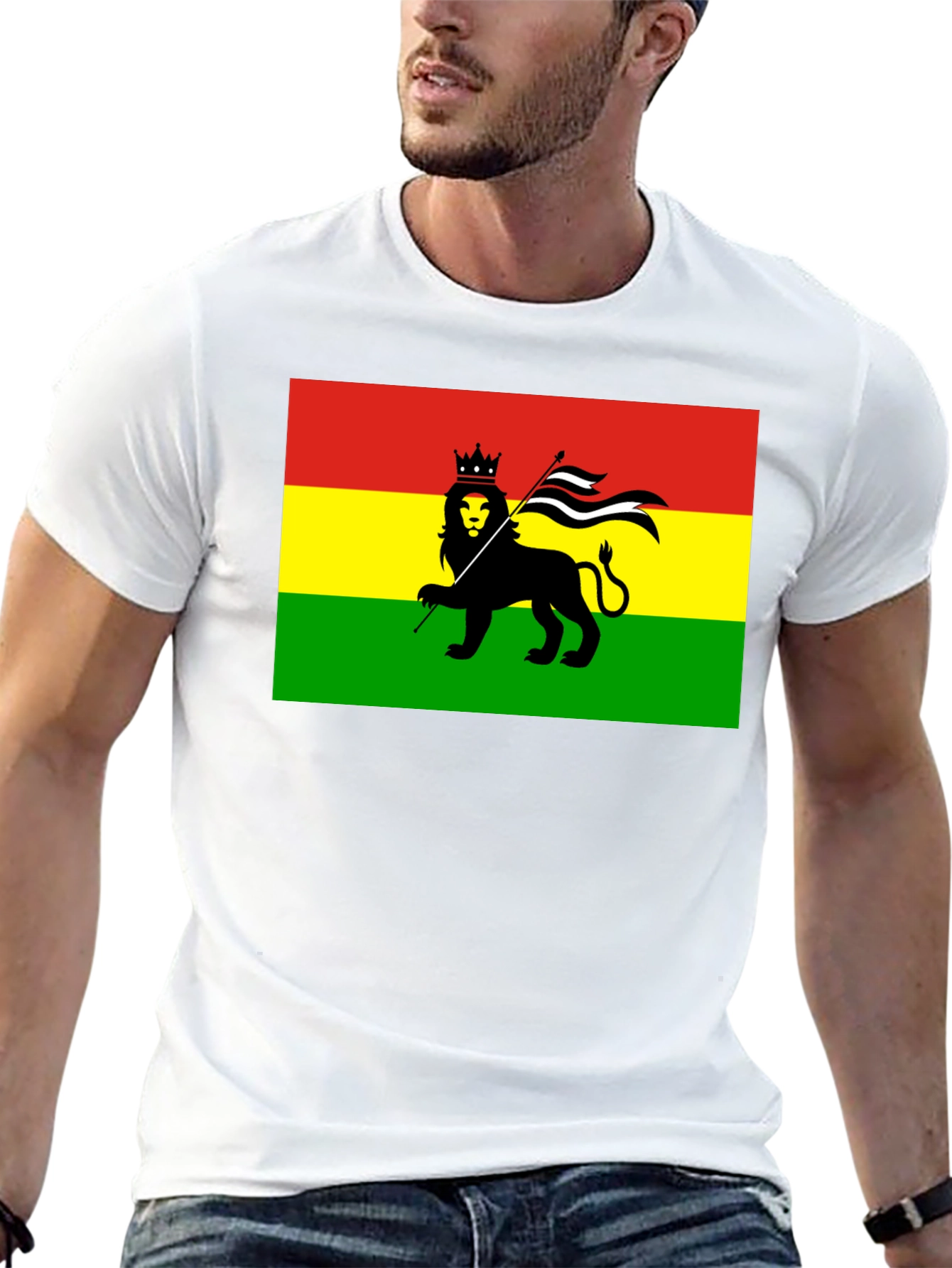 Rasta Lion Flag Graphic T-Shirt